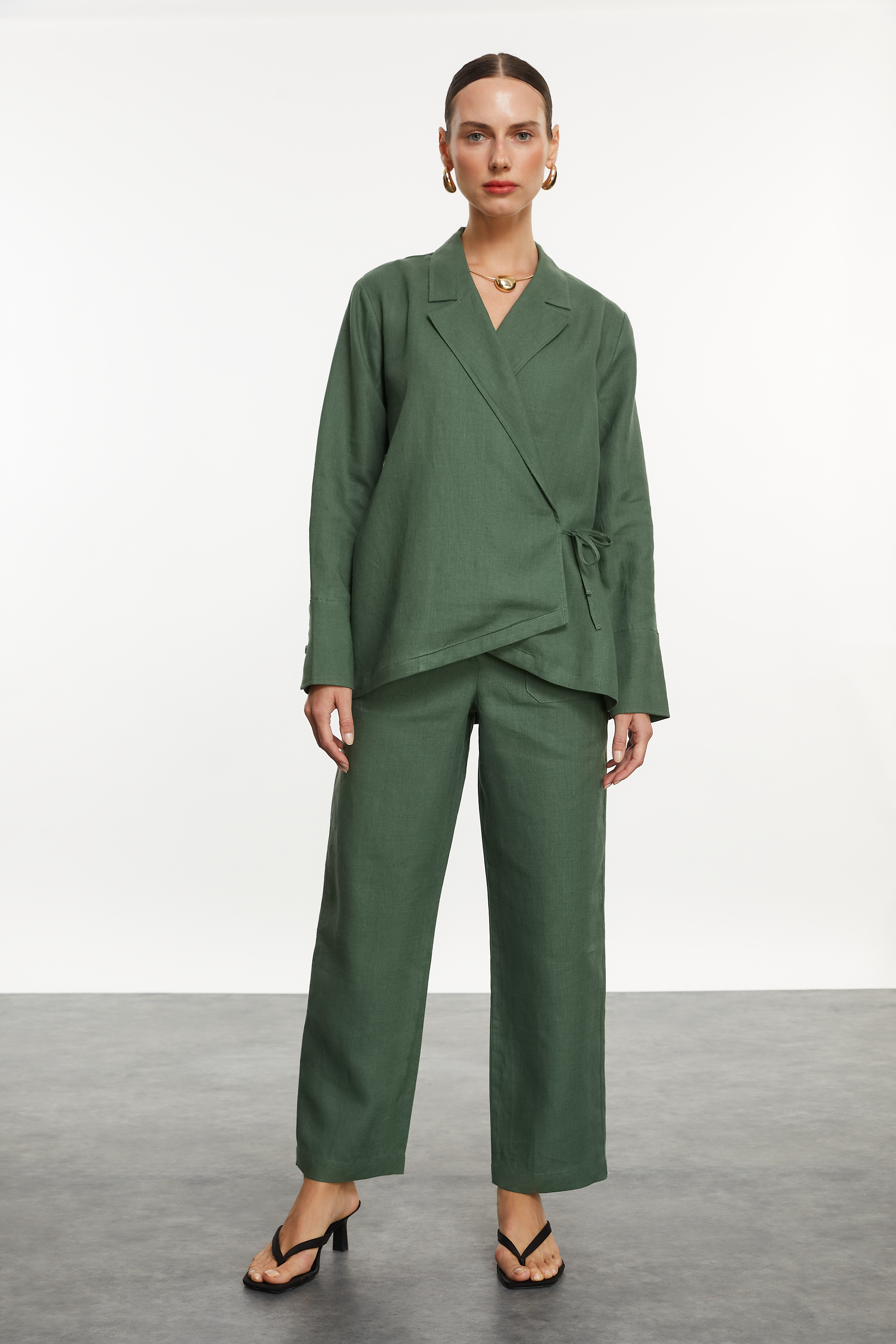 STRAIGHT FIT KETEN PANTOLON