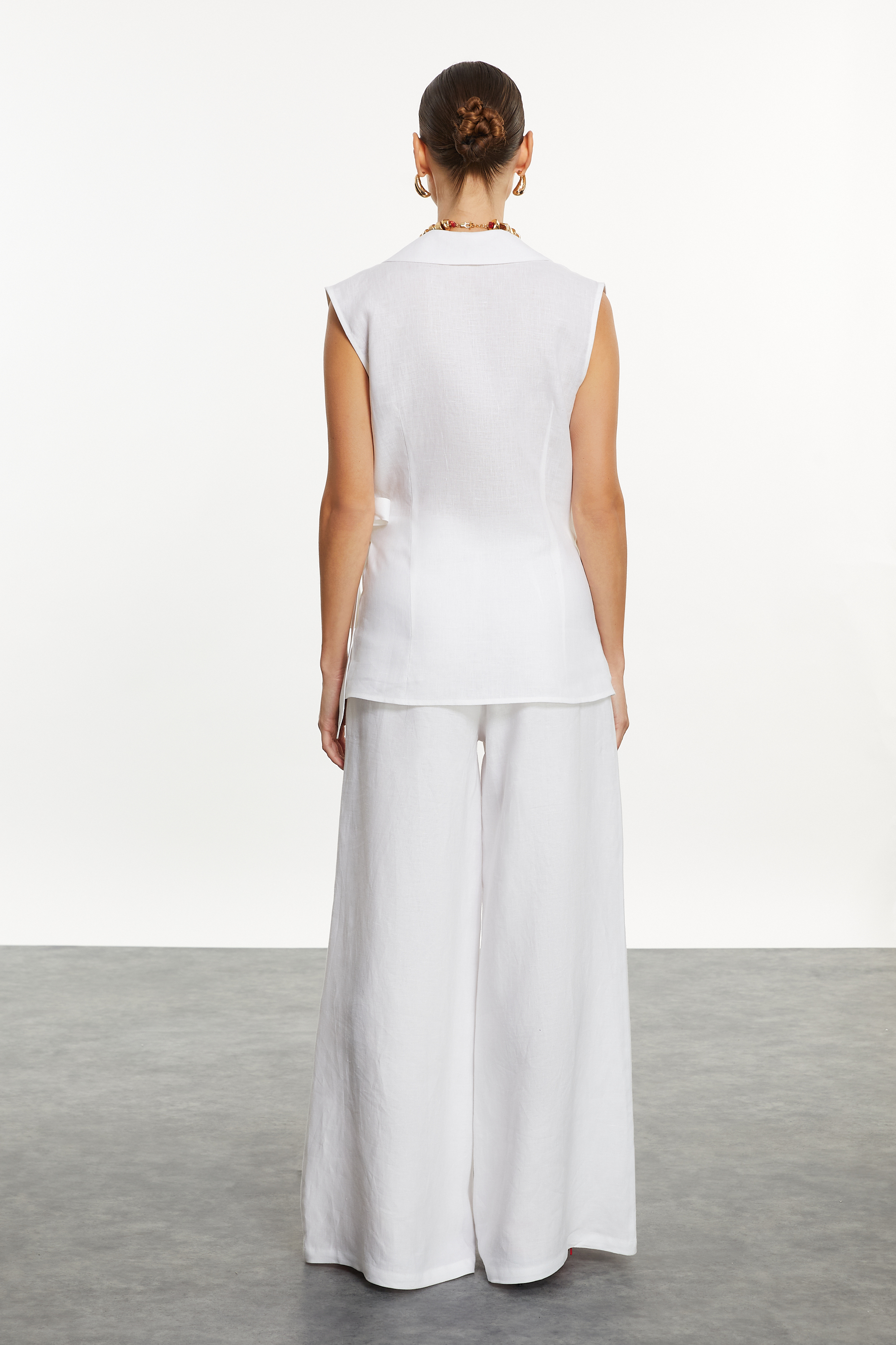 FLARE KESİM KETEN PANTOLON