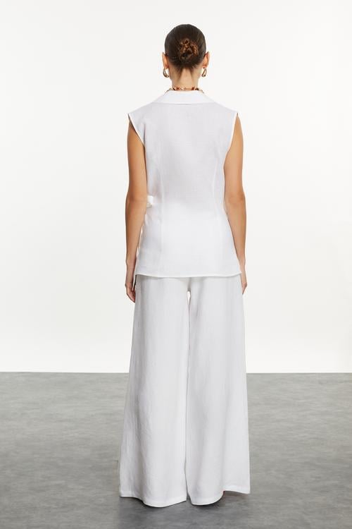  FLARE KESİM KETEN PANTOLON