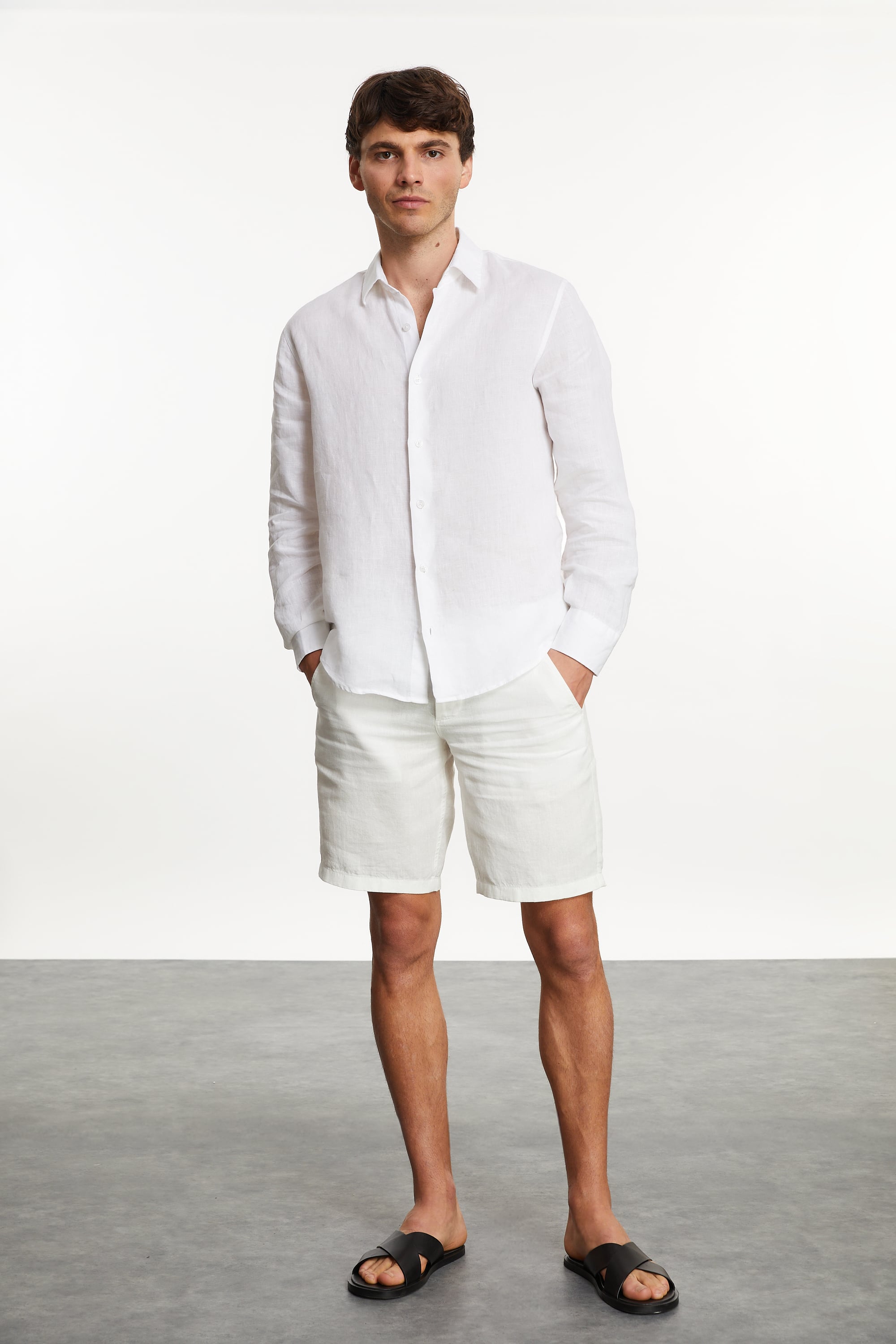 REGULAR FIT KETEN GÖMLEK