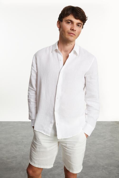  REGULAR FIT KETEN GÖMLEK