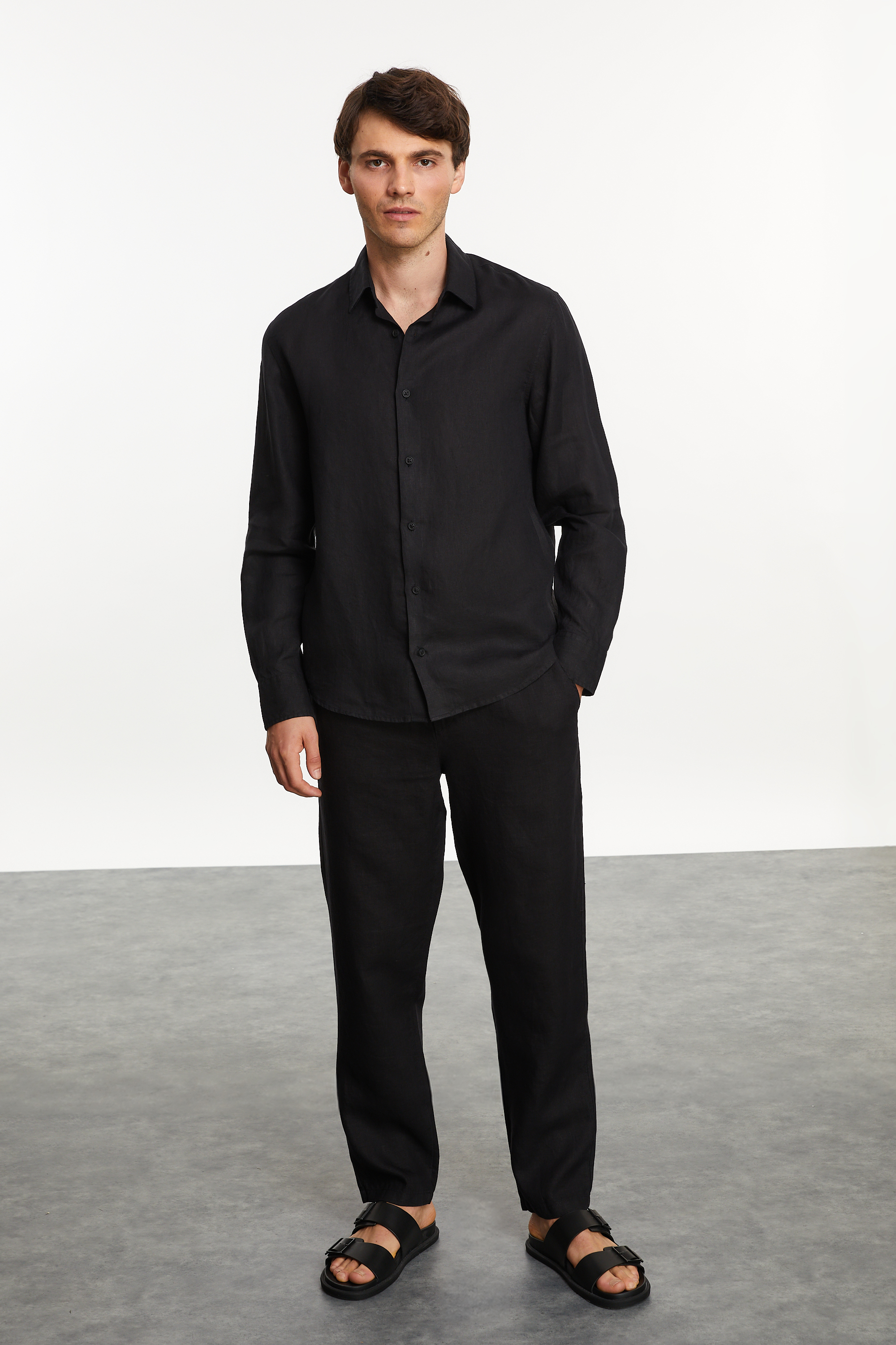 REGULAR FIT KETEN GÖMLEK