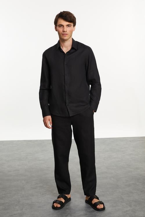  REGULAR FIT KETEN GÖMLEK