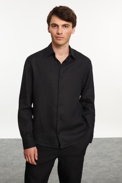  REGULAR FIT KETEN GÖMLEK