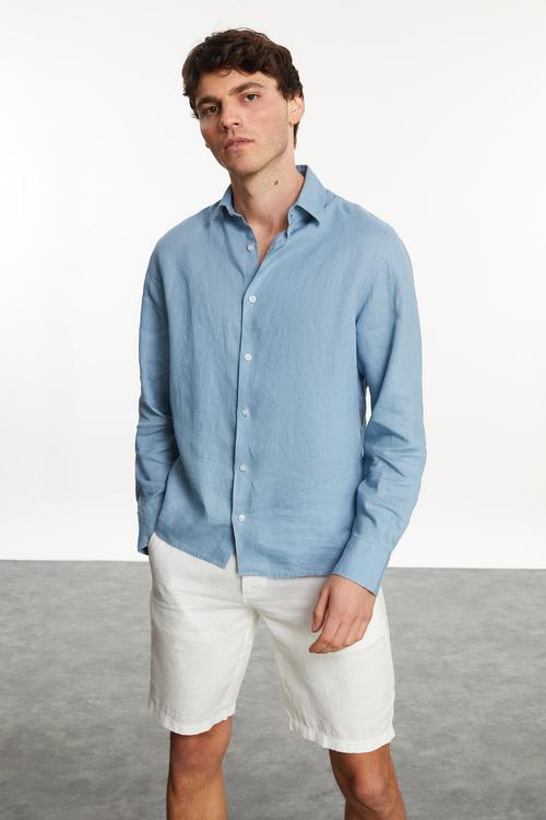  REGULAR FIT KETEN GÖMLEK