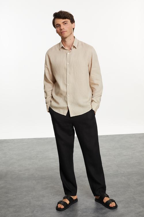  REGULAR FIT KETEN GÖMLEK