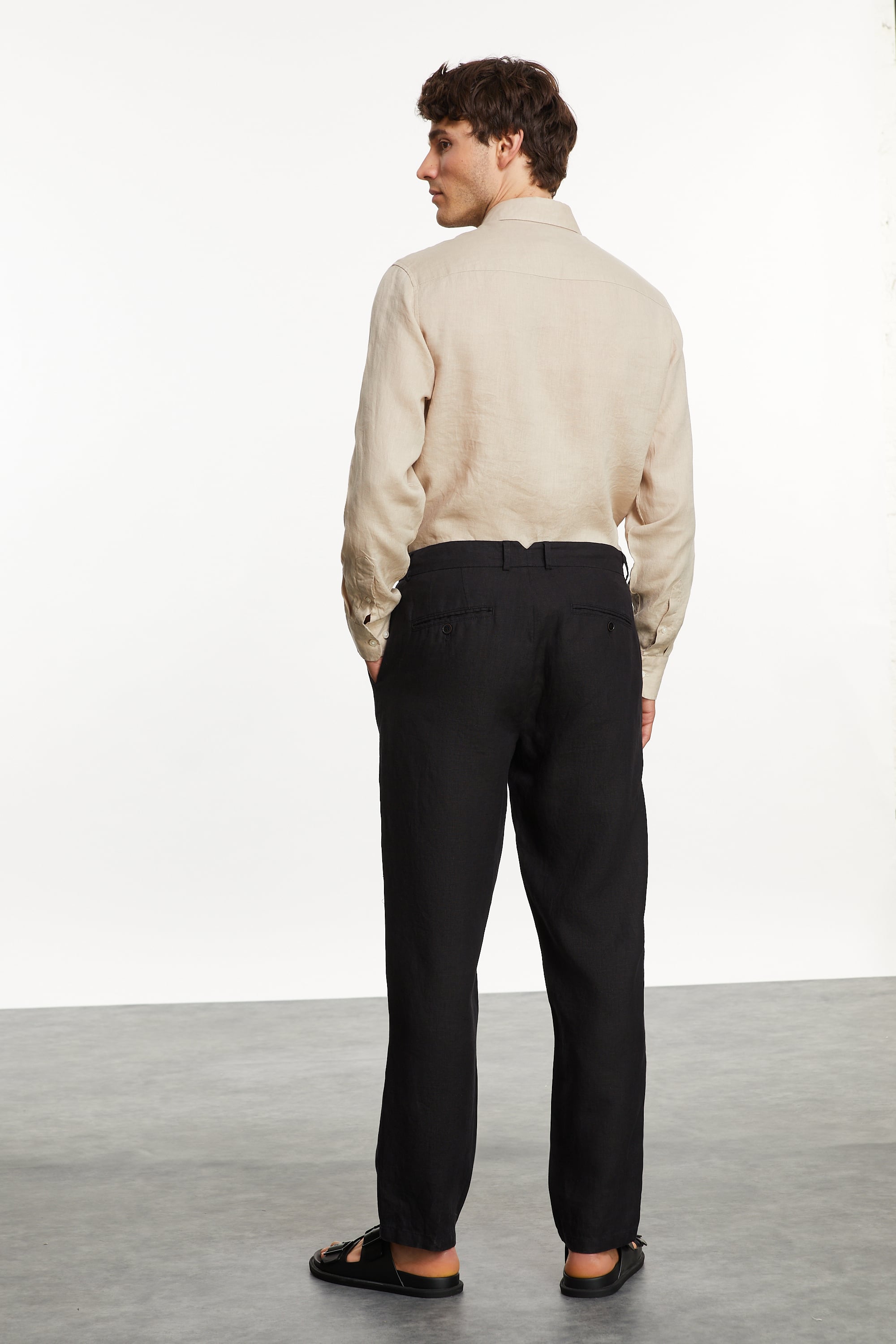 REGULAR FIT KETEN GÖMLEK