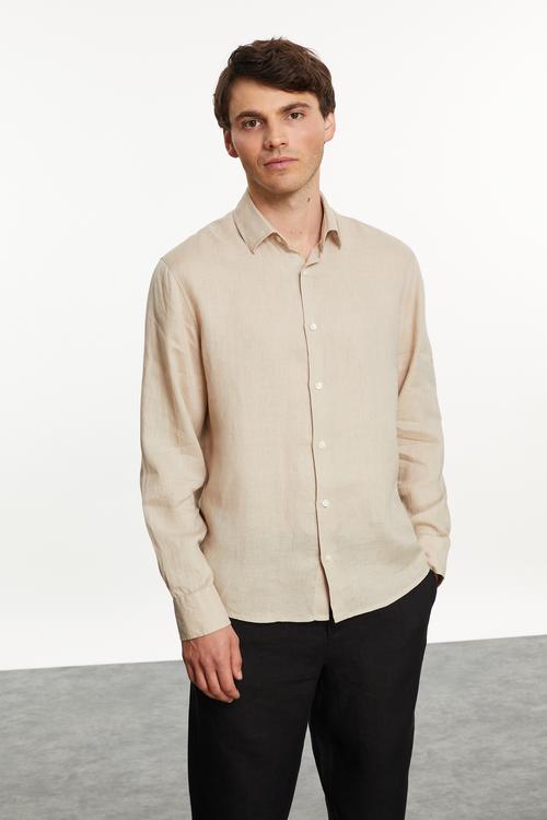  REGULAR FIT KETEN GÖMLEK