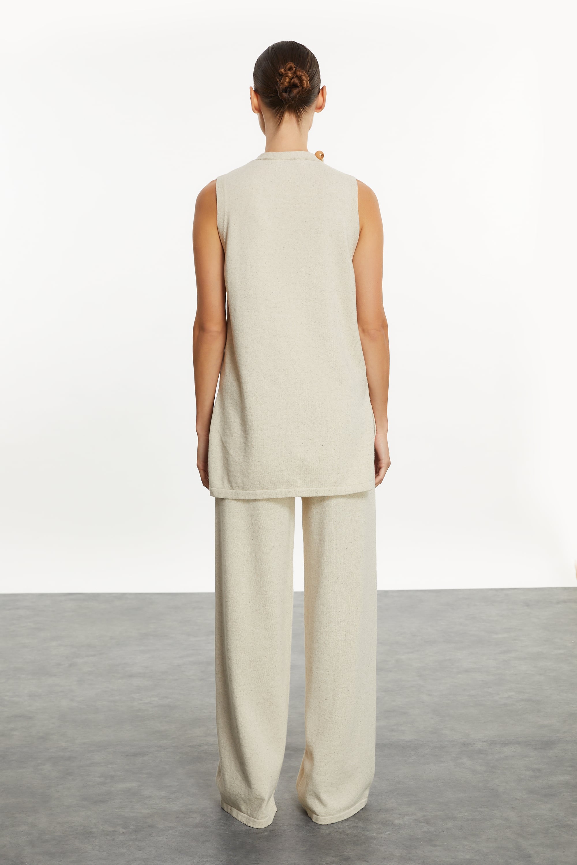 KETEN KARIŞIMLI WIDE LEG PANTOLON