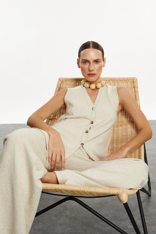  KETEN KARIŞIMLI WIDE LEG PANTOLON