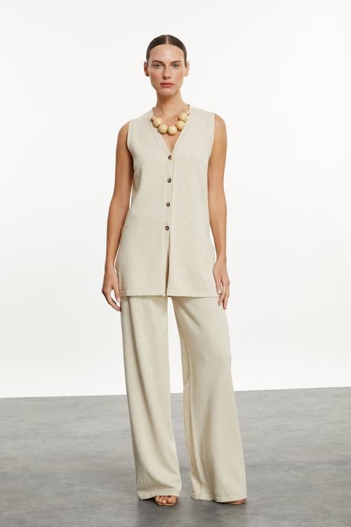  KETEN KARIŞIMLI WIDE LEG PANTOLON