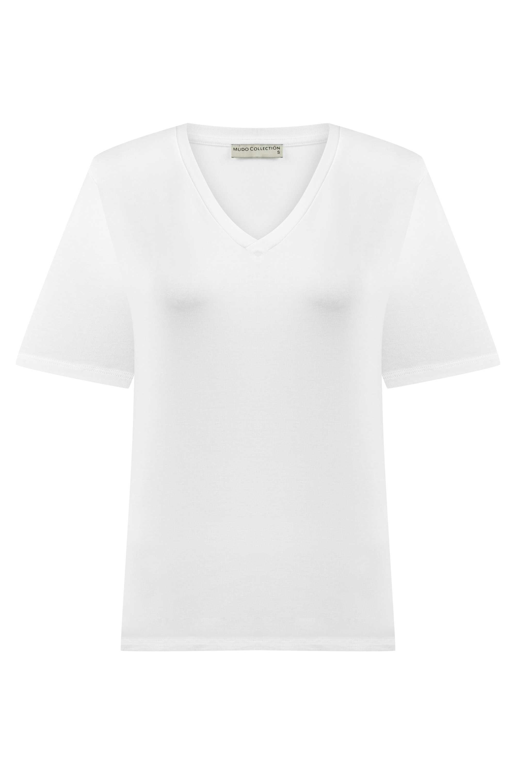 V YAKA KISA KOLLU T-SHIRT