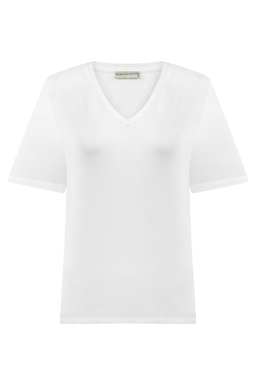  V YAKA KISA KOLLU T-SHIRT