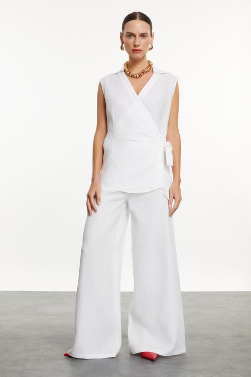  FLARE KESİM KETEN PANTOLON