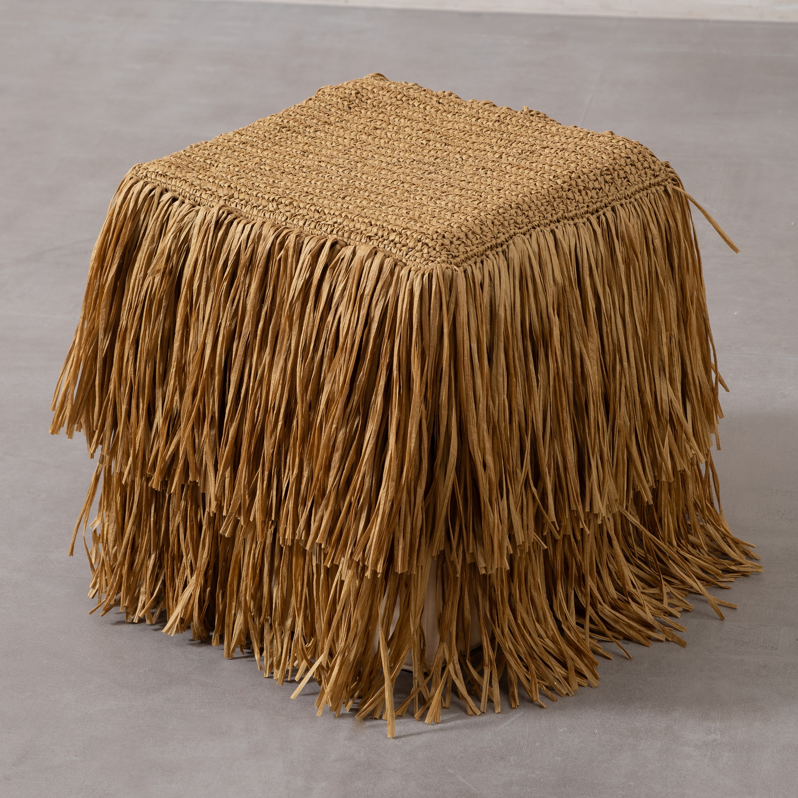 BOHO PUF SQUARE NATUREL