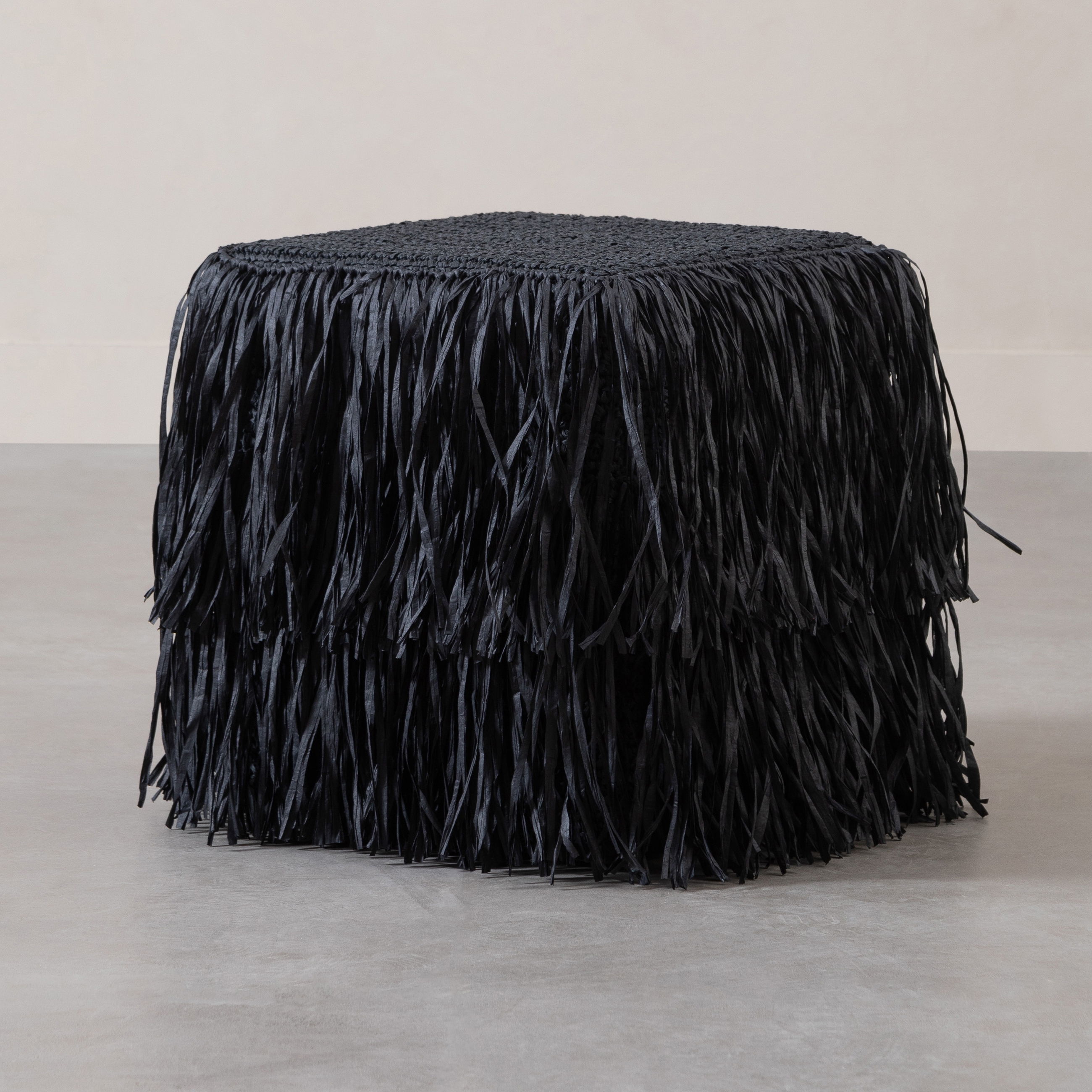 BOHO PUF SQUARE BLACK