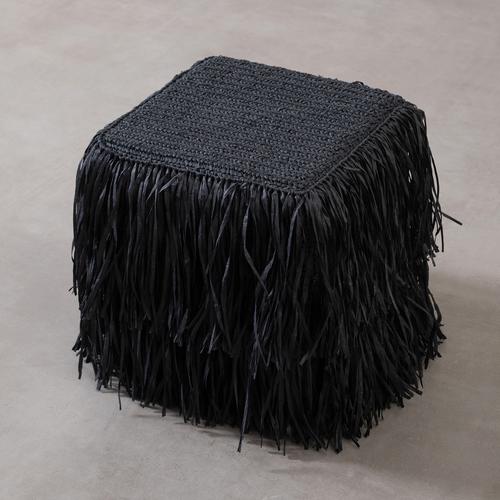  BOHO PUF SQUARE BLACK
