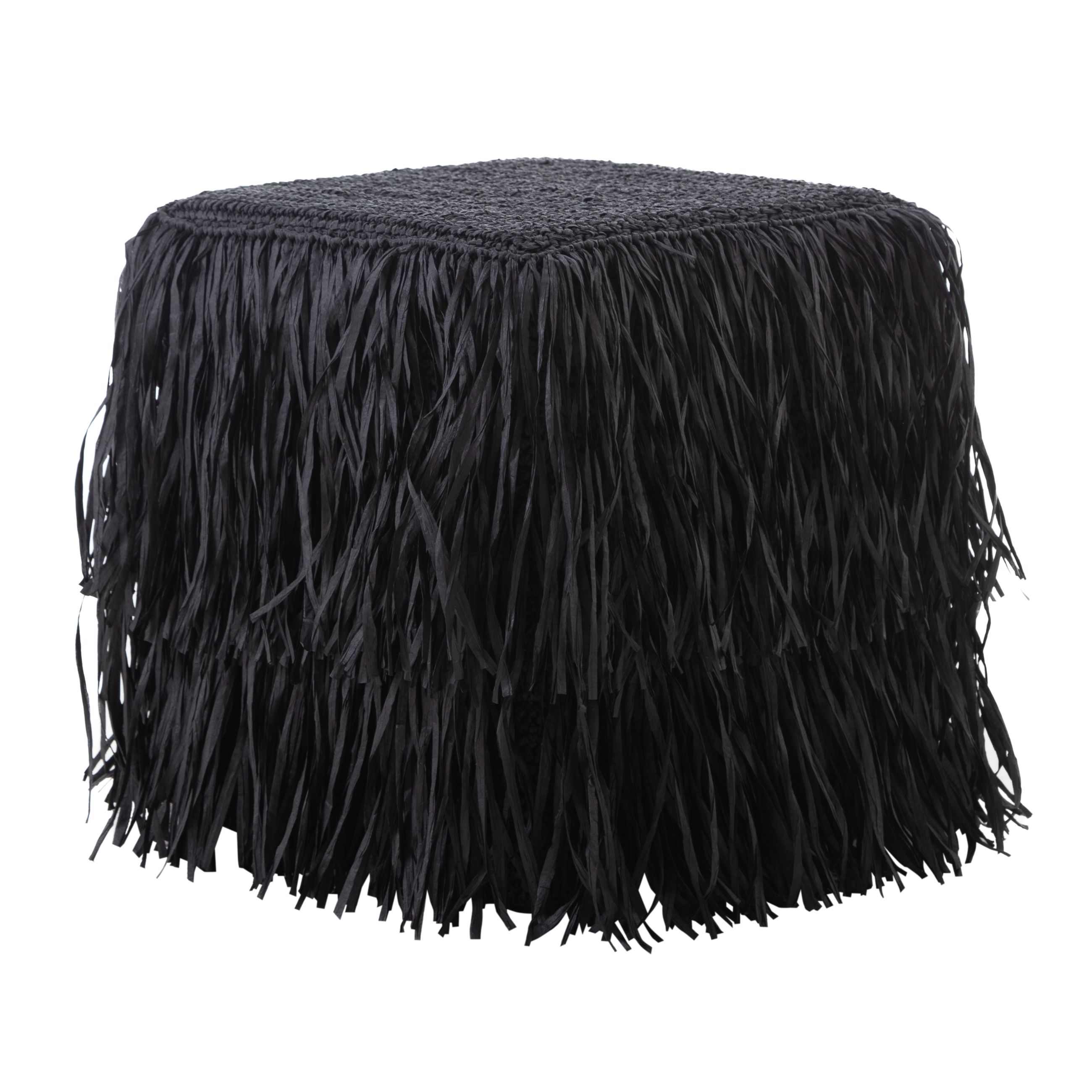 BOHO PUF SQUARE BLACK