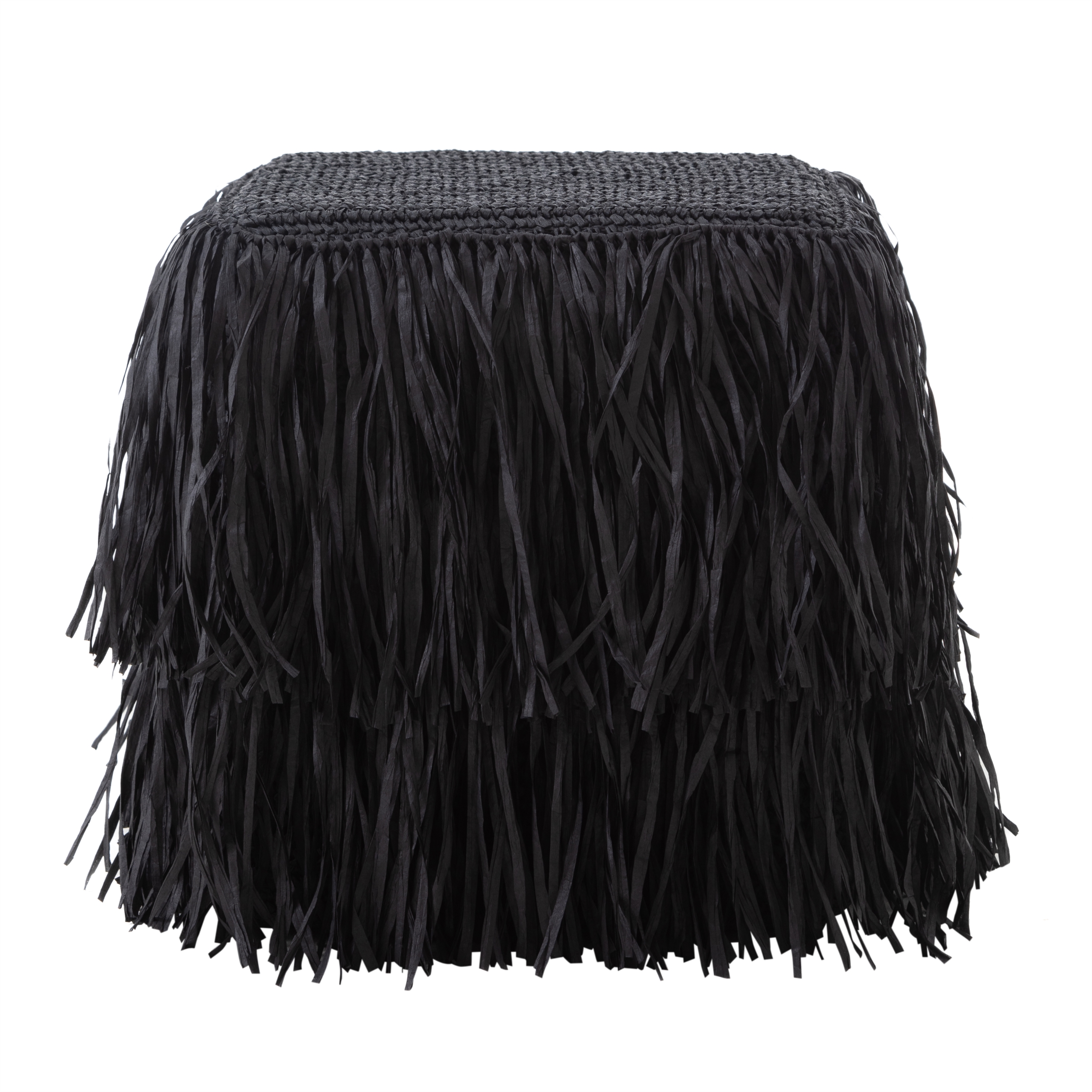 BOHO PUF SQUARE BLACK