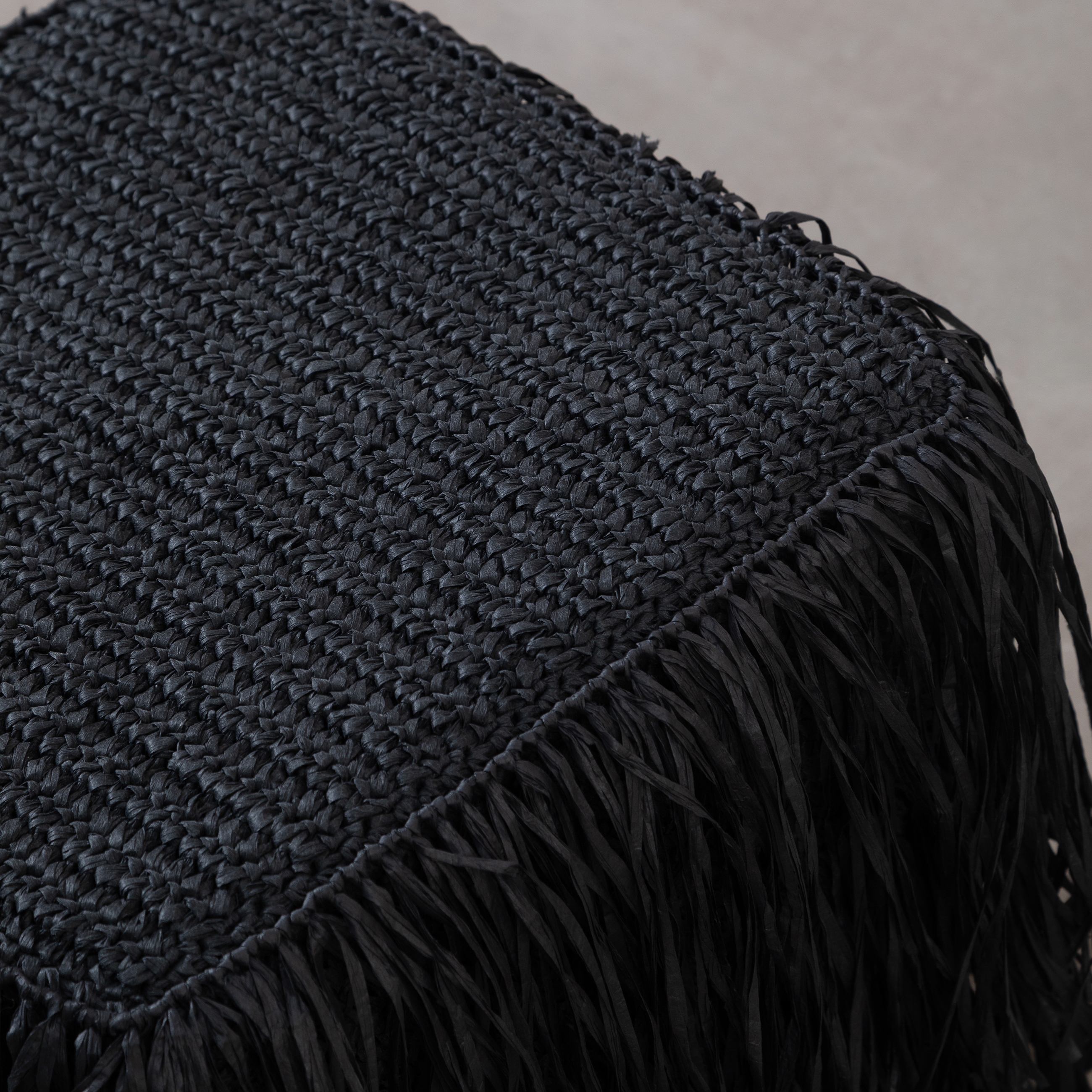 BOHO PUF SQUARE BLACK
