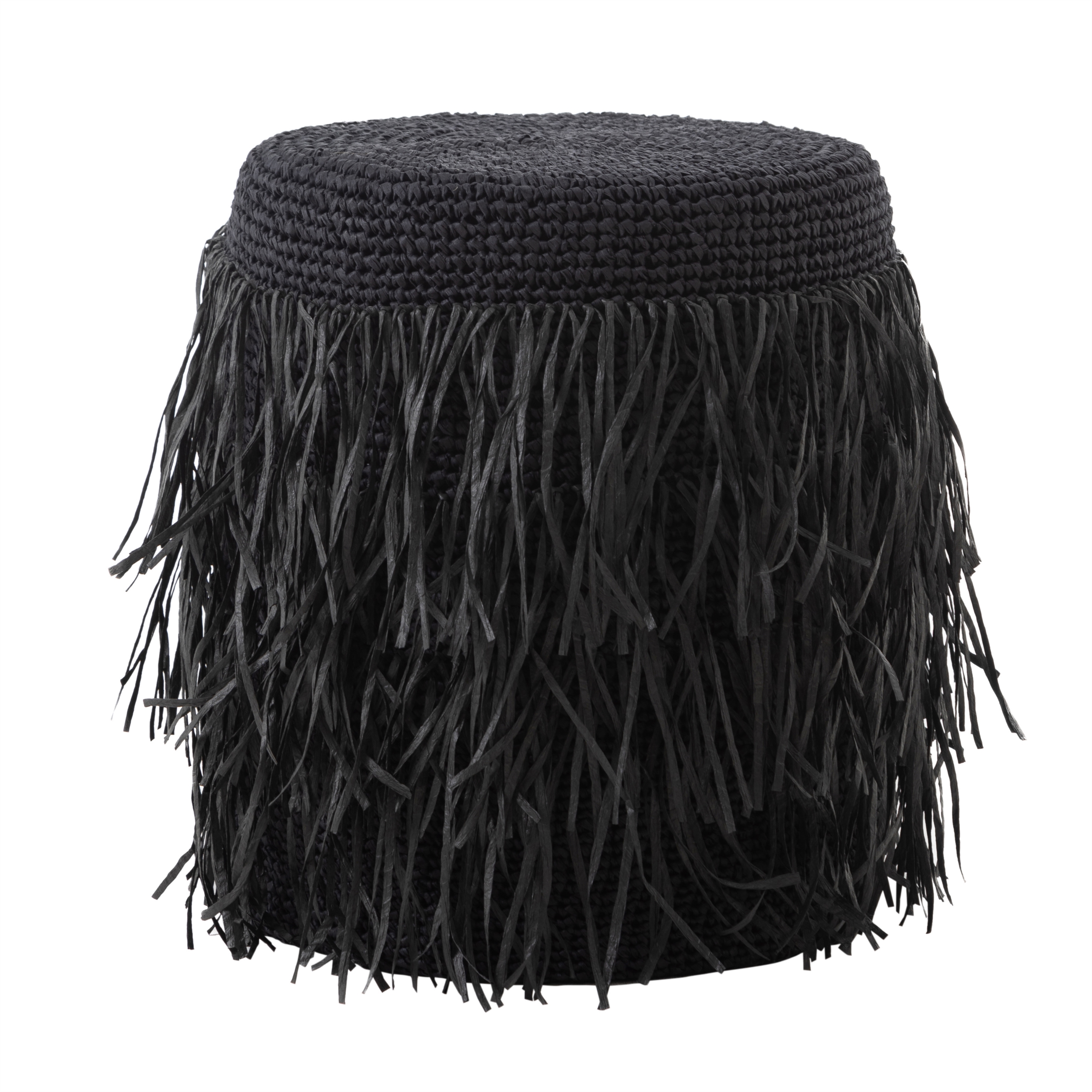 BOHO PUF CIRCLE BLACK