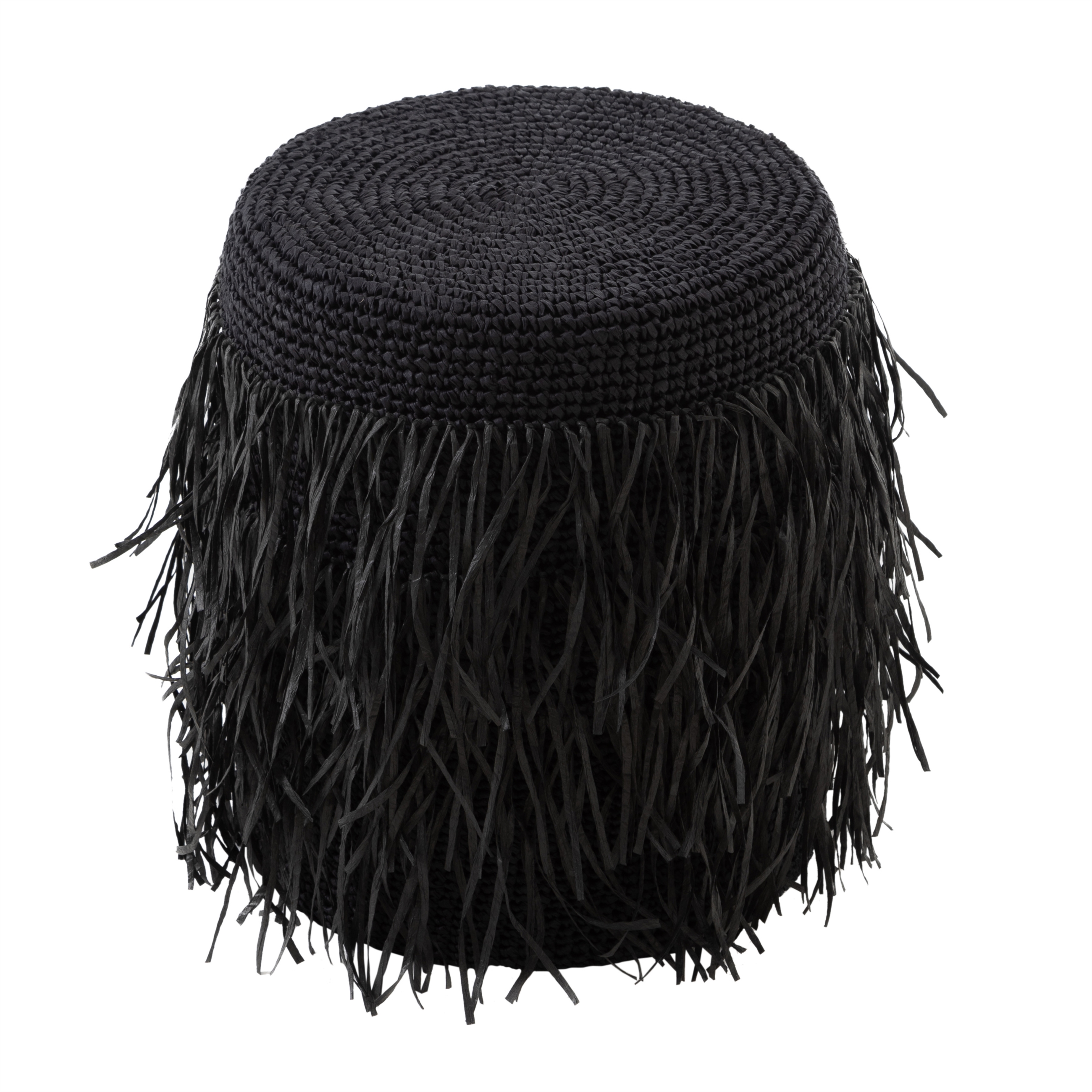 BOHO PUF CIRCLE BLACK