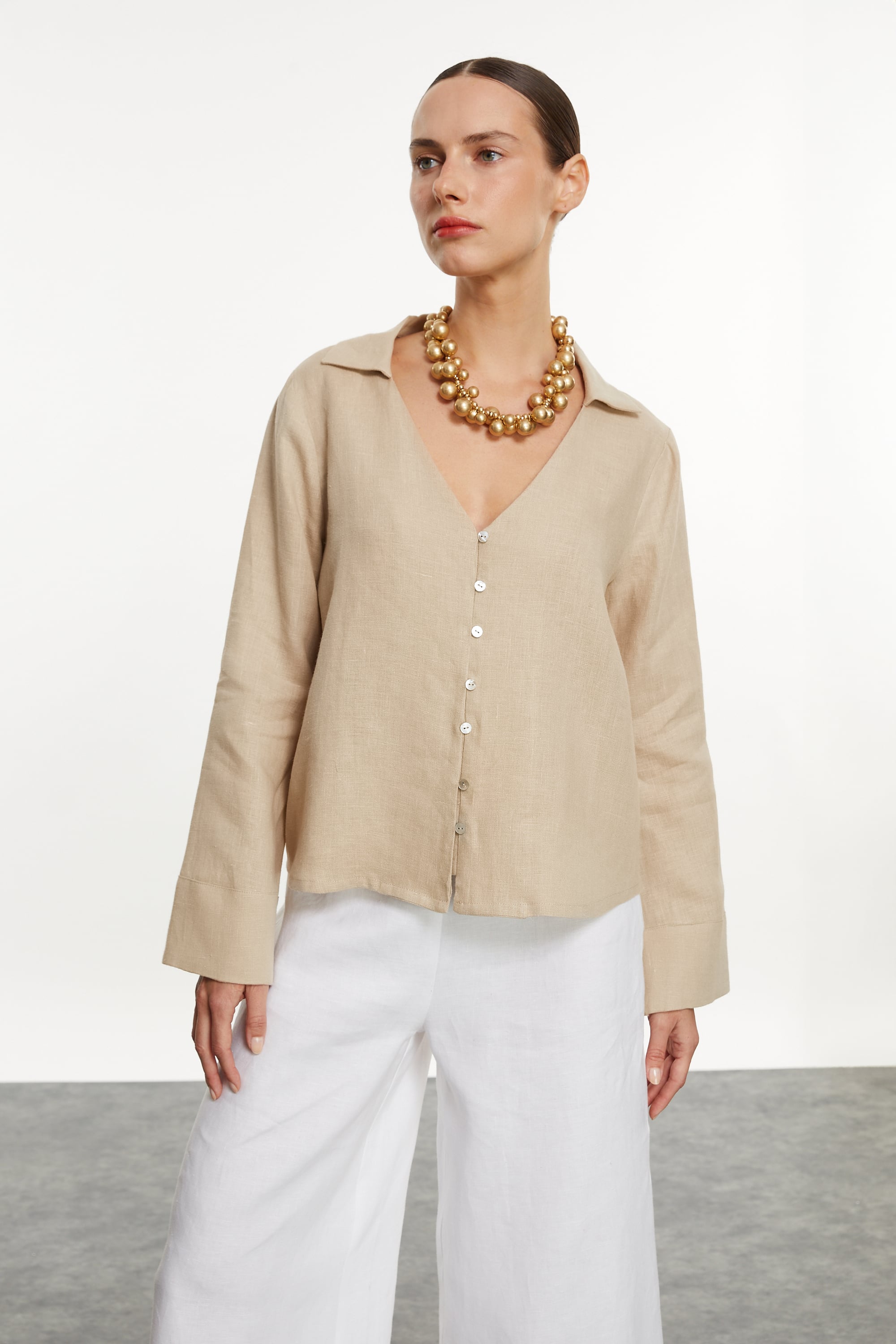 RELAX FIT KETEN GÖMLEK