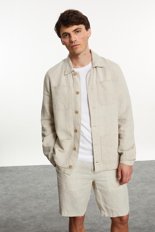  KETEN KARIŞIMLI REGULAR FIT CEKET