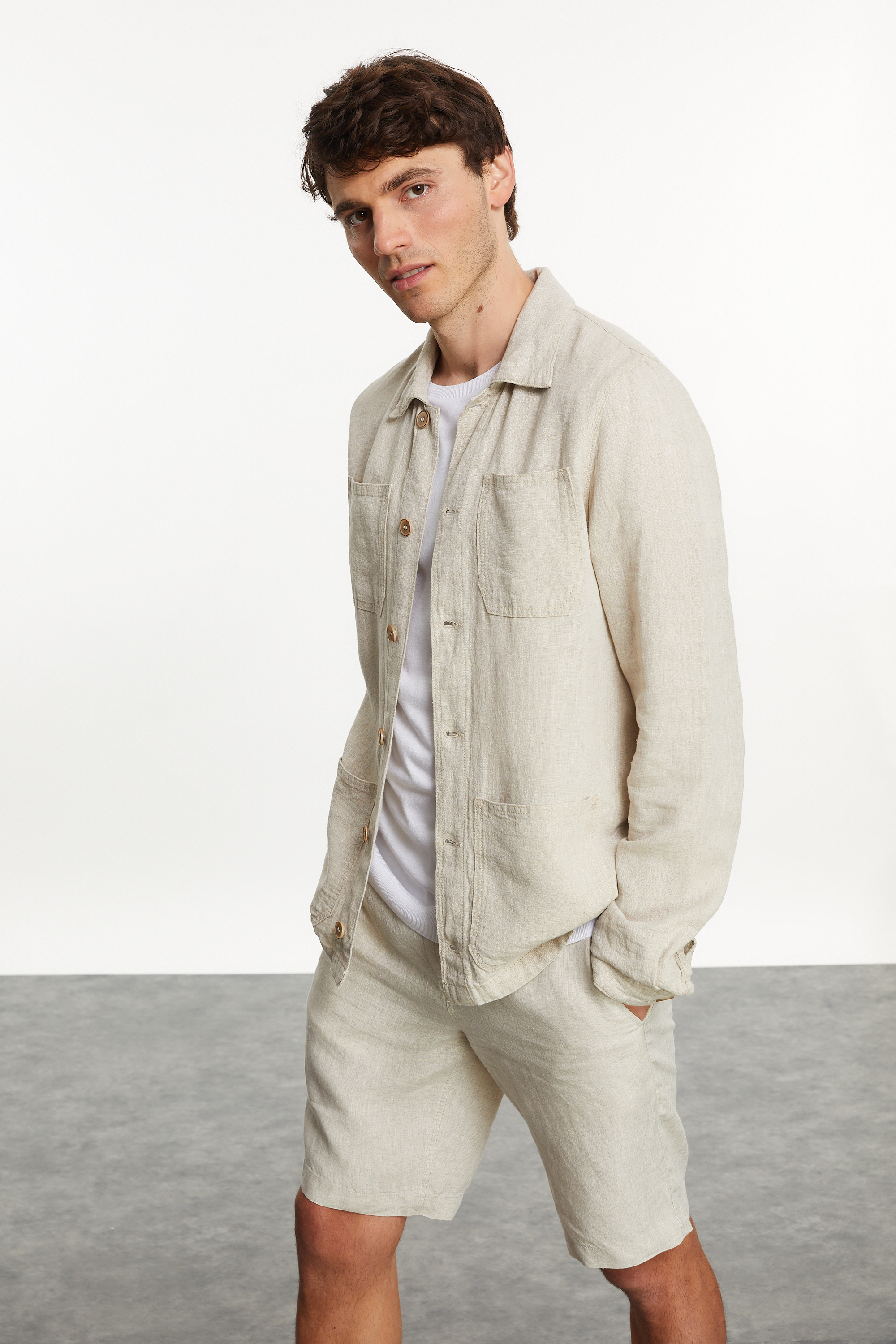 KETEN KARIŞIMLI REGULAR FIT CEKET