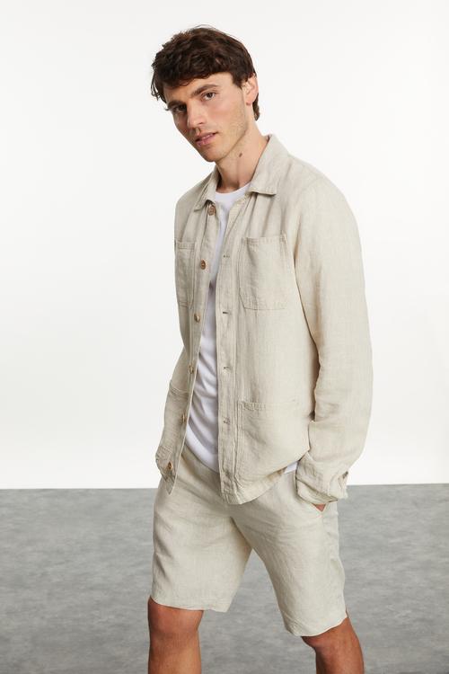  KETEN KARIŞIMLI REGULAR FIT CEKET