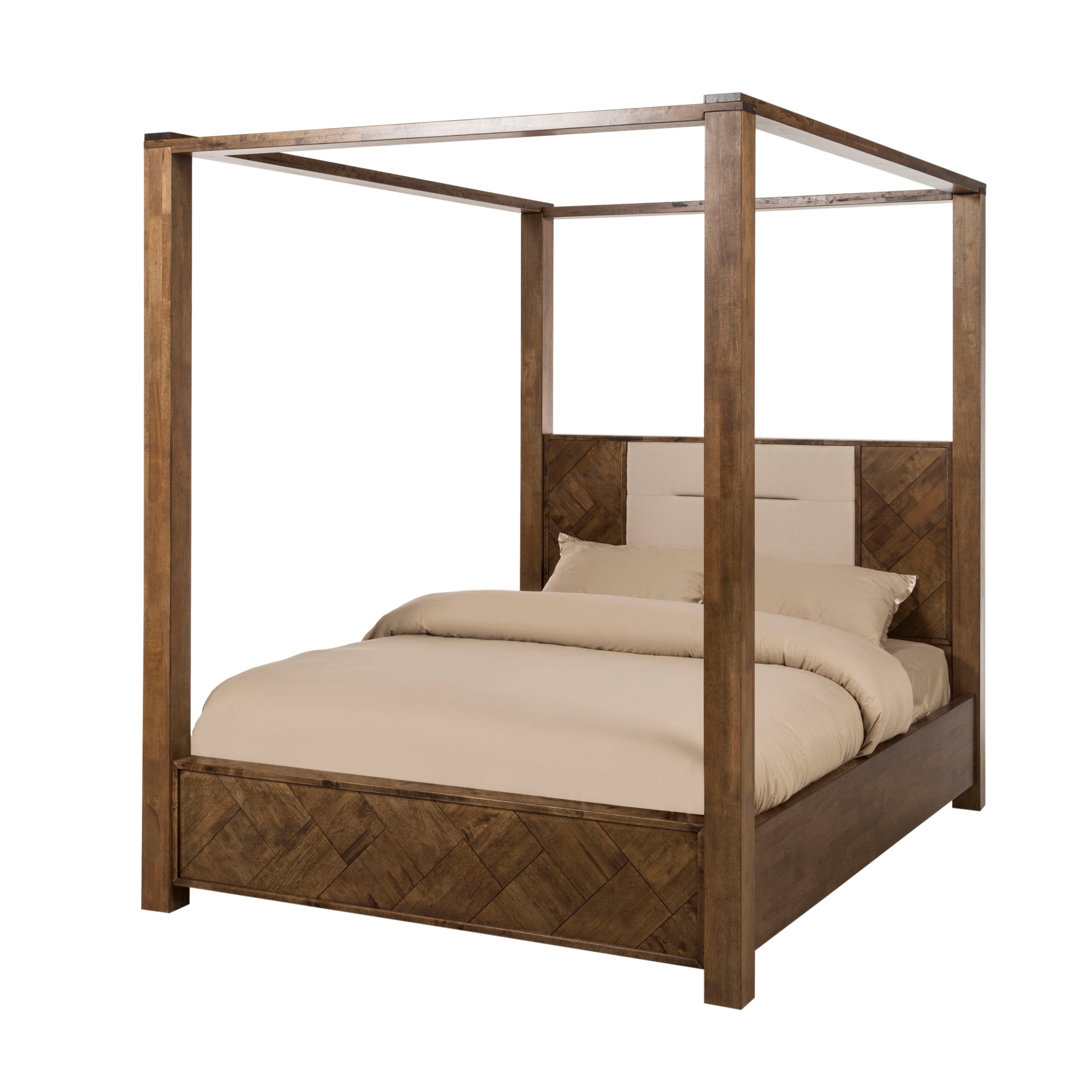 MOLTON ÇİFT KİŞİLİK 4 DİREKLİ AHŞAP KARYOLA 160X200