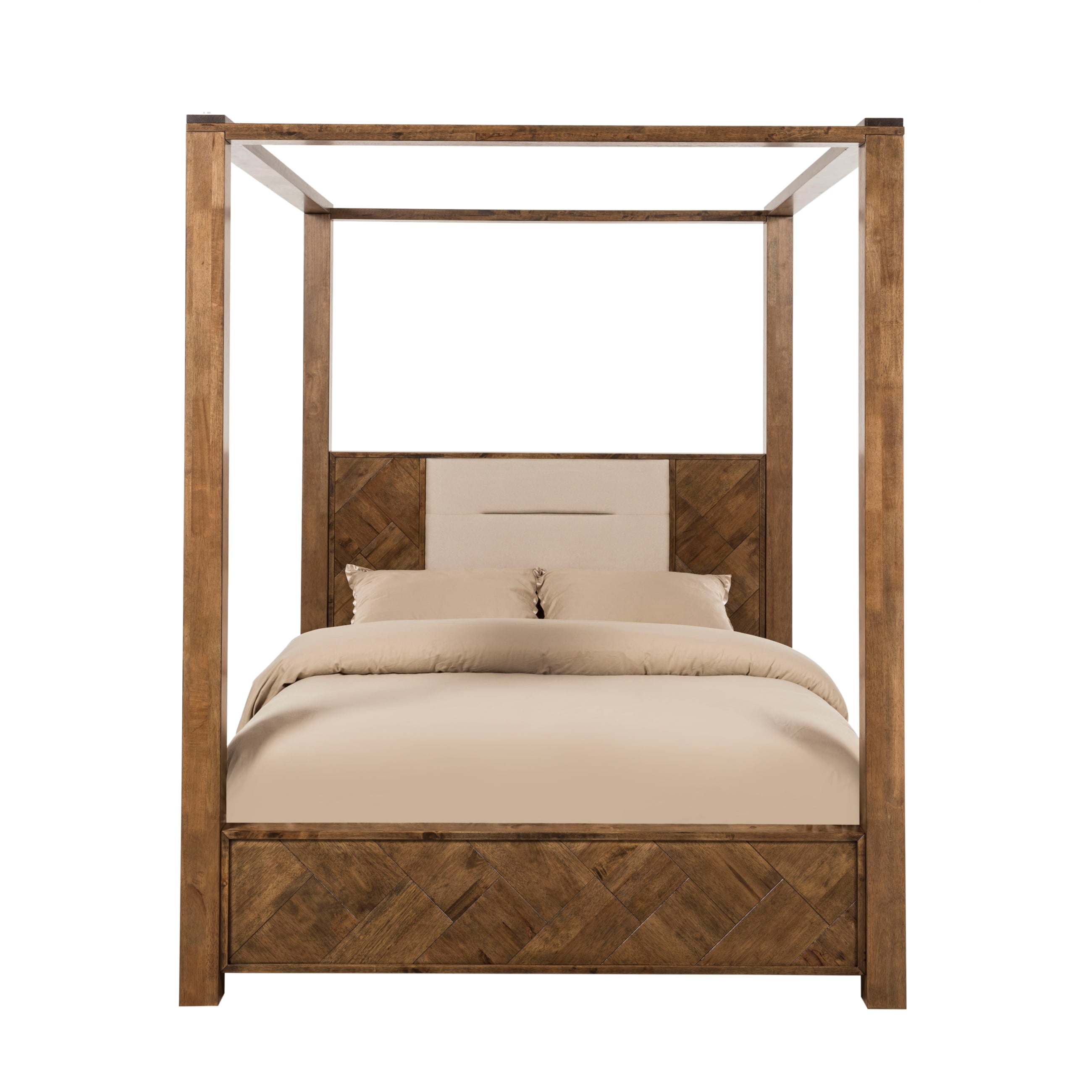 MOLTON ÇİFT KİŞİLİK 4 DİREKLİ AHŞAP KARYOLA 160X200