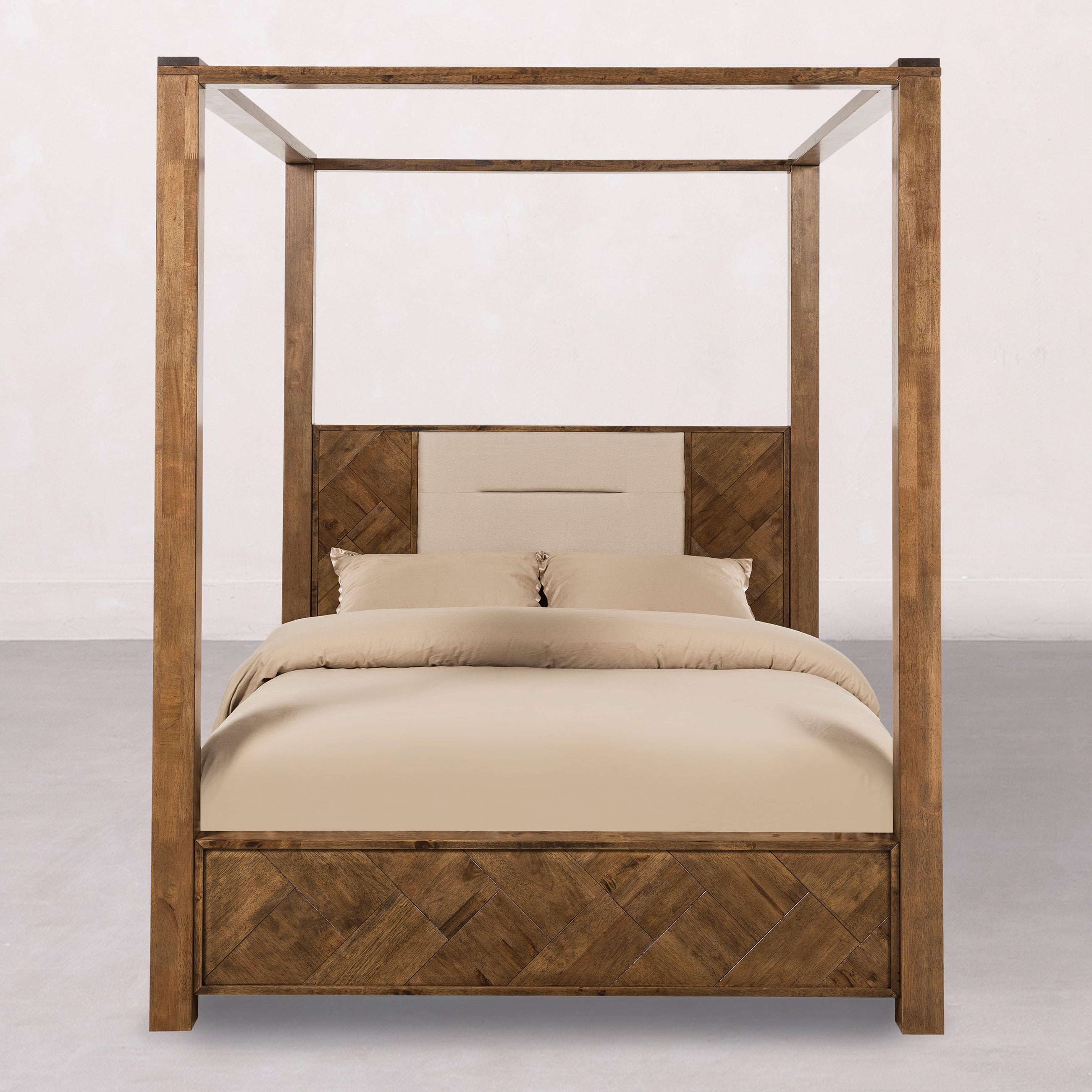 MOLTON ÇİFT KİŞİLİK 4 DİREKLİ AHŞAP KARYOLA 160X200