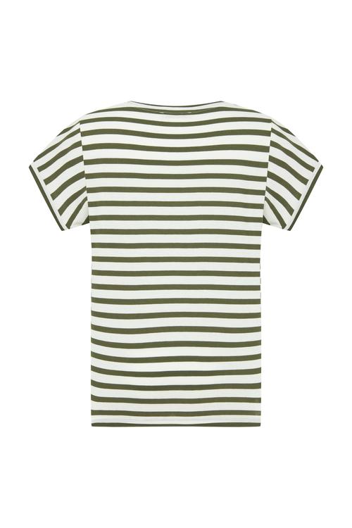  ÇİZGİLİ V YAKA T-SHIRT