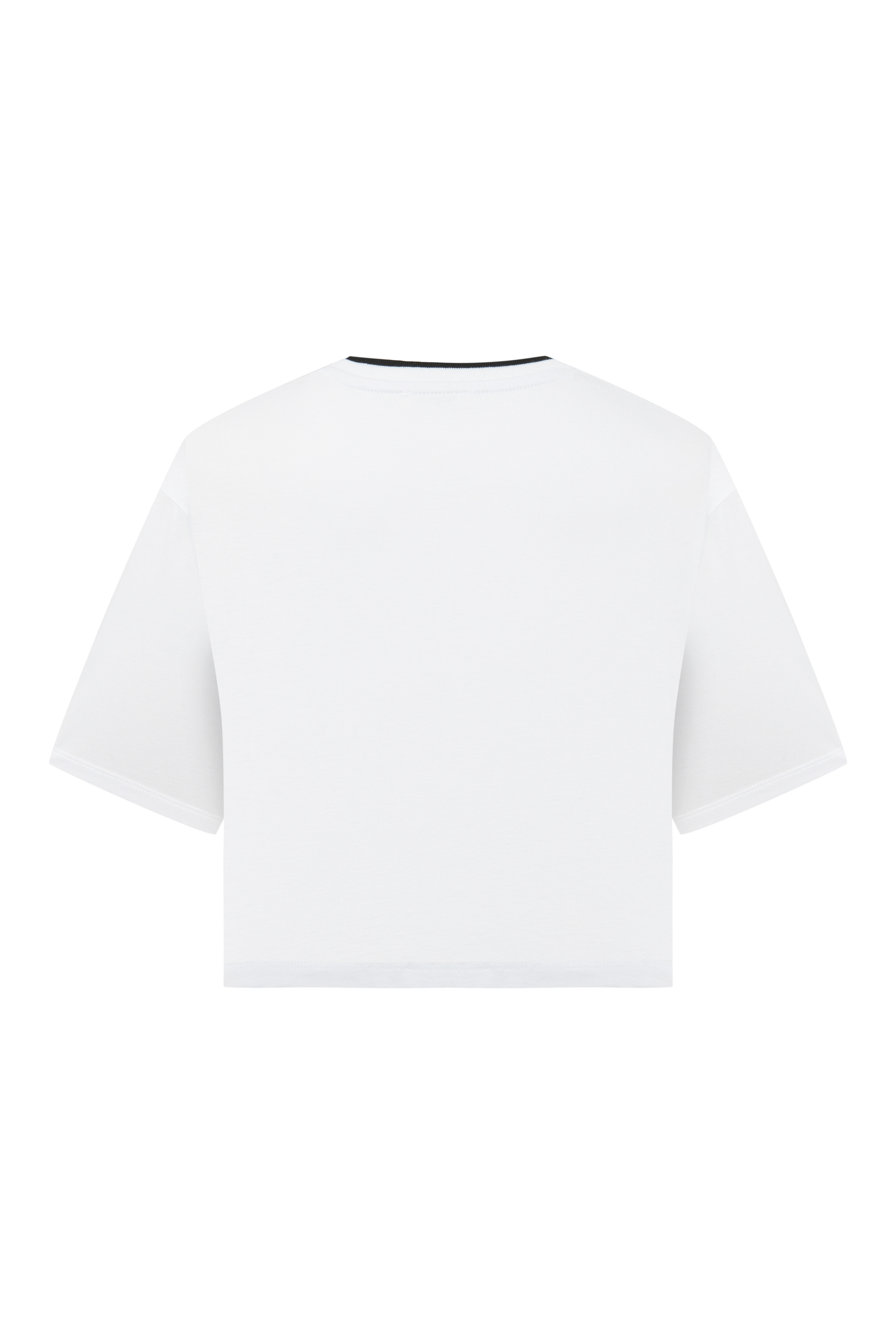 BİSİKLET YAKA KISA KOLLU CROP T-SHIRT