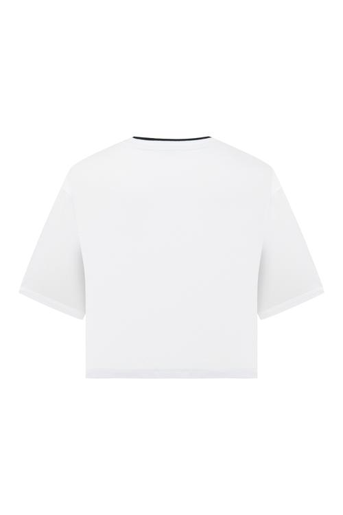  BİSİKLET YAKA KISA KOLLU CROP T-SHIRT