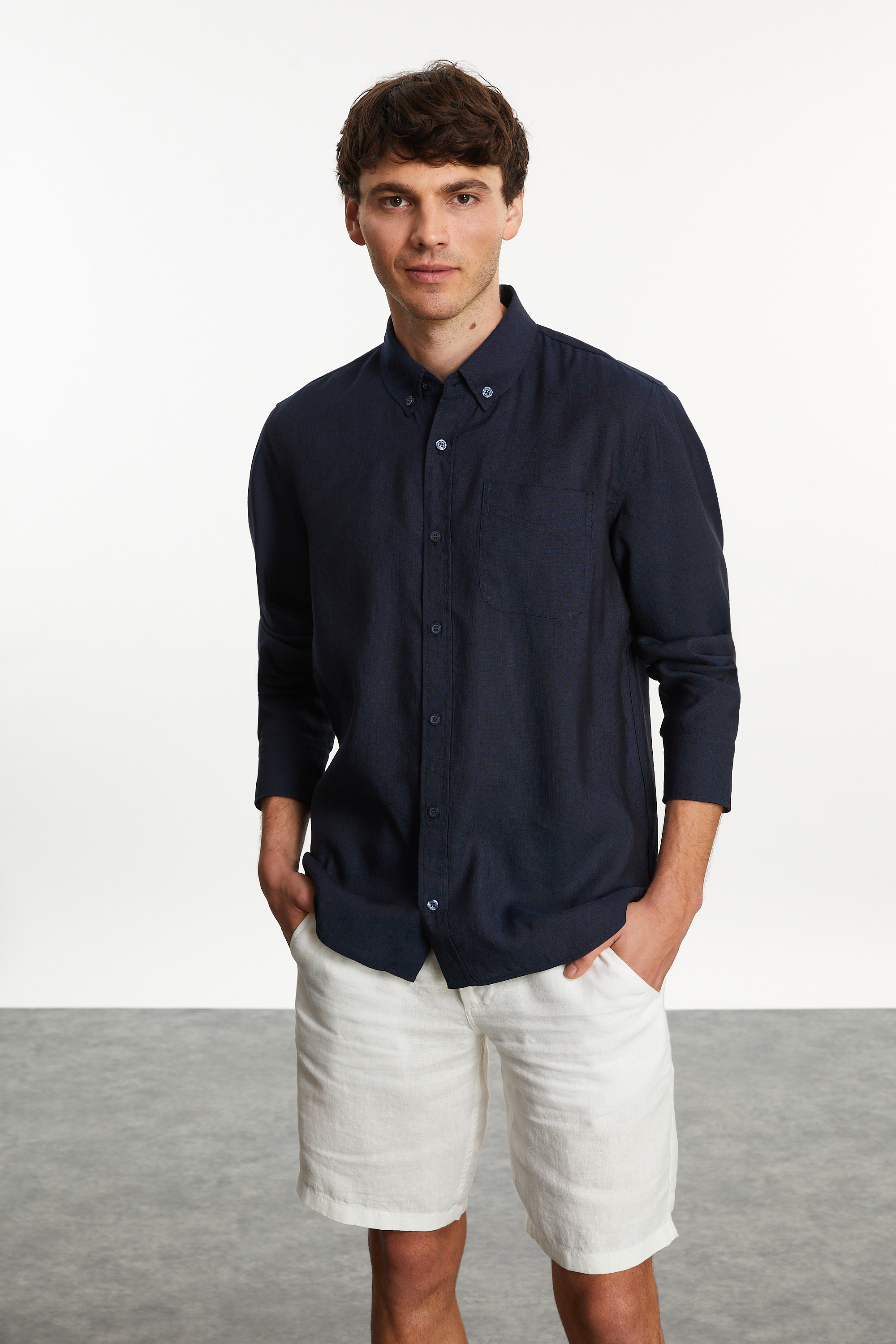 MODAL KARIŞIMLI REGULAR FIT GÖMLEK