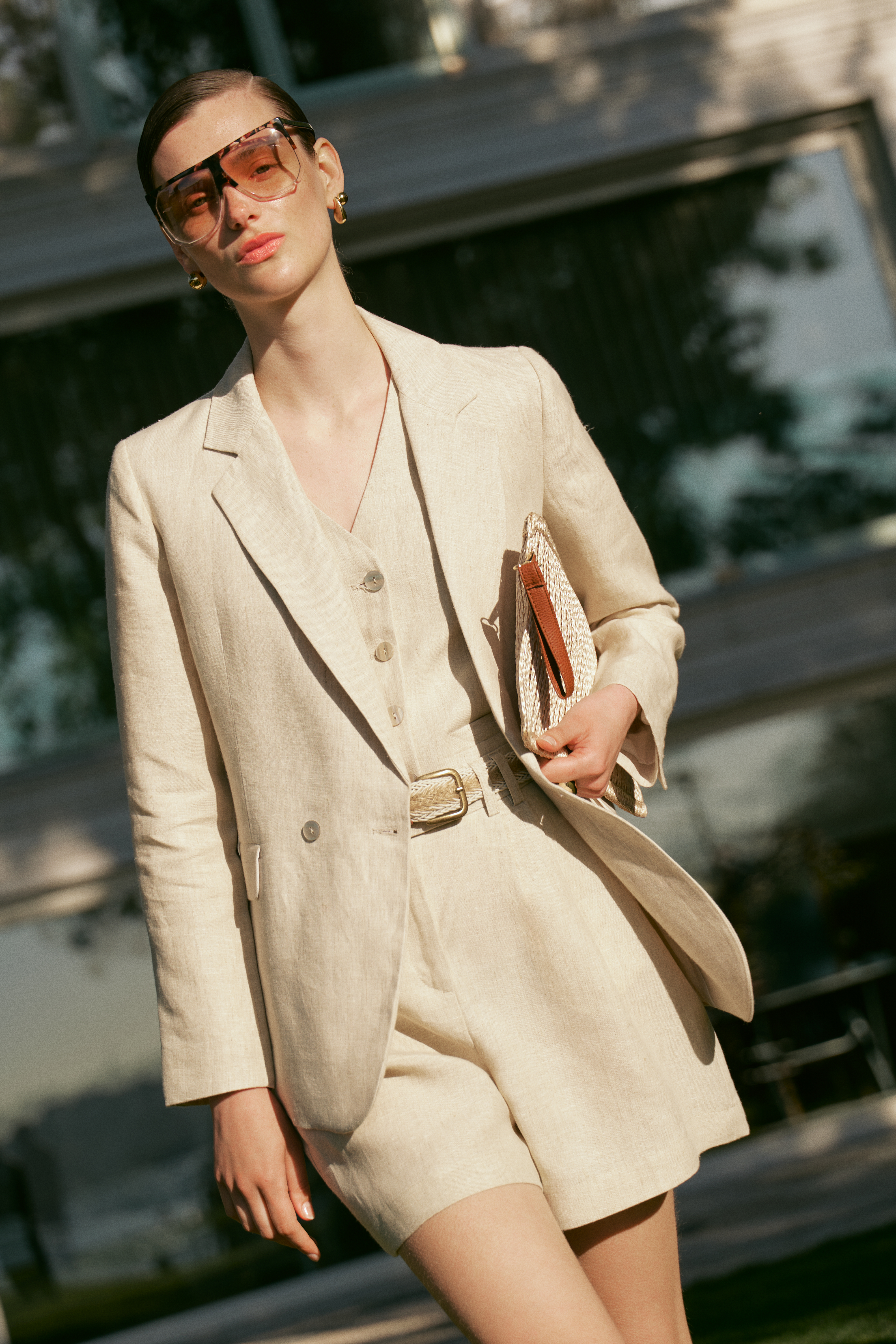 REGULAR FIT KETEN CEKET