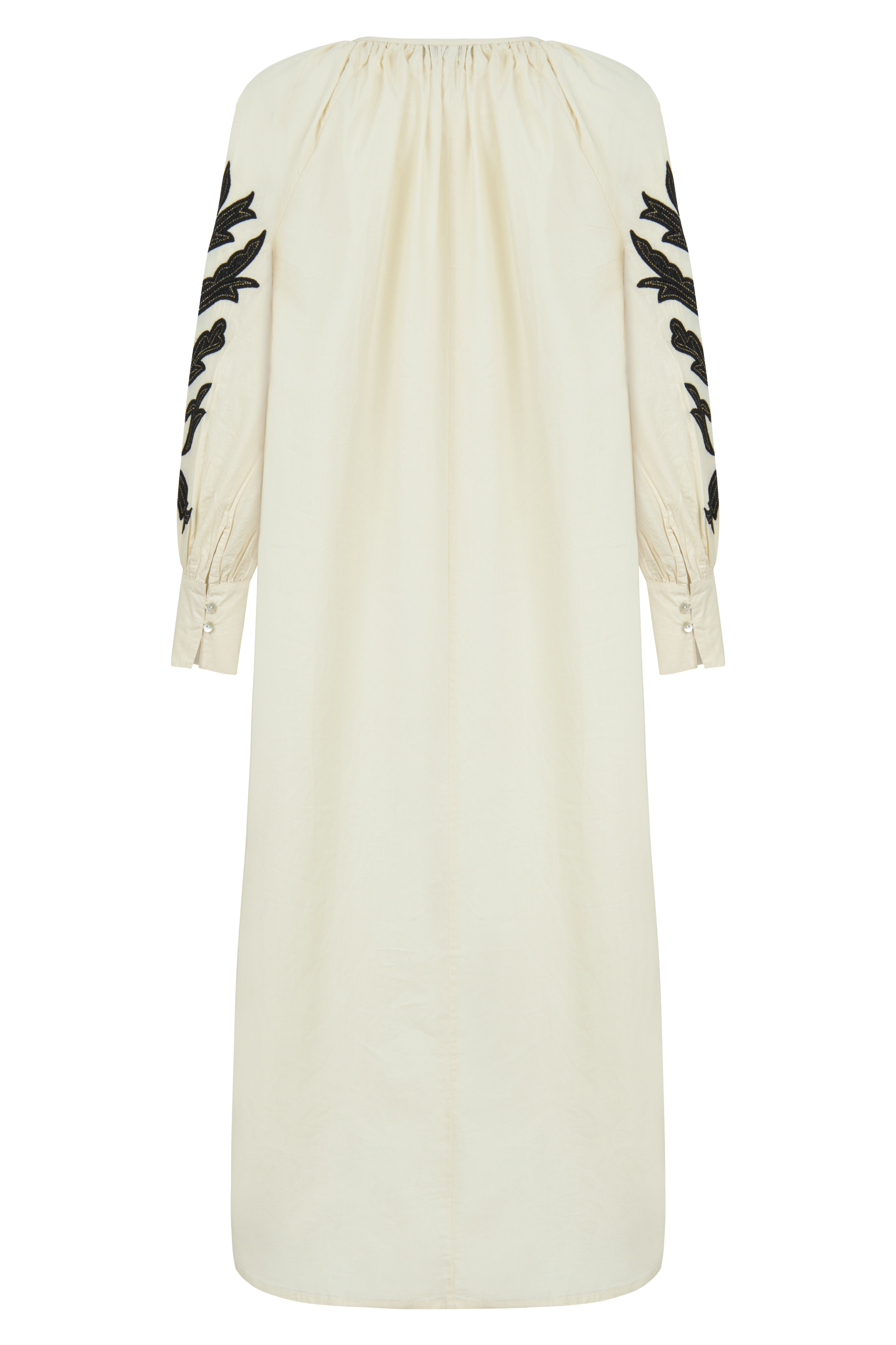 NAKIŞLI PAMUK UZUN ELBİSE