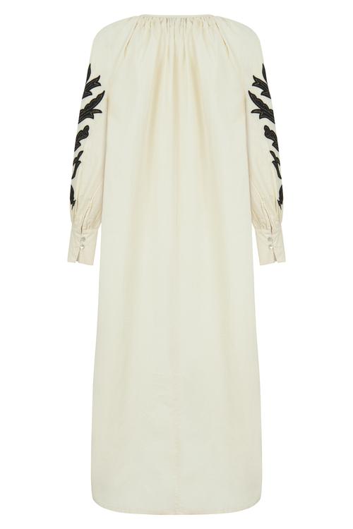  NAKIŞLI PAMUK UZUN ELBİSE