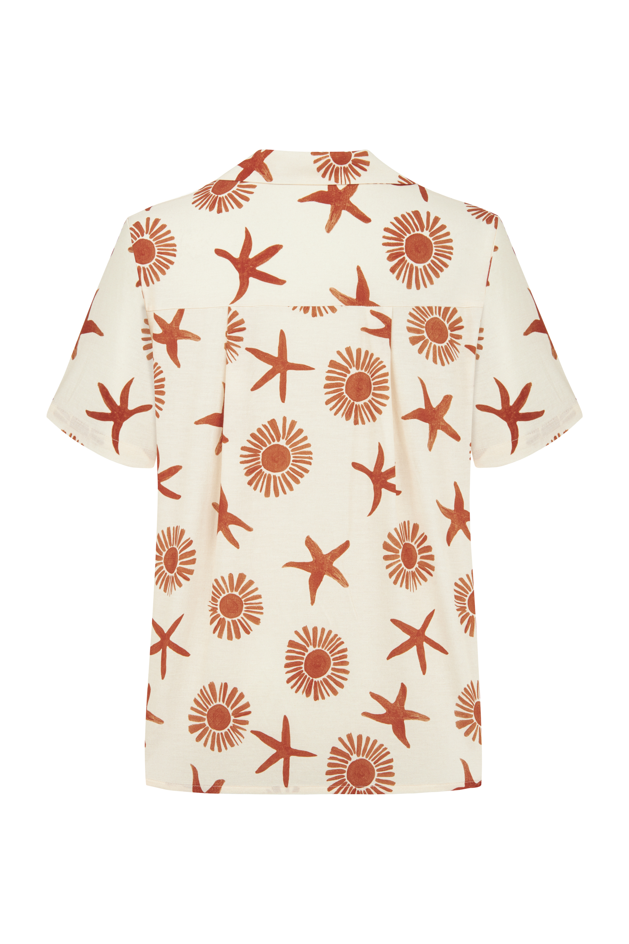 BASKILI KISA KOLLU CROP GÖMLEK