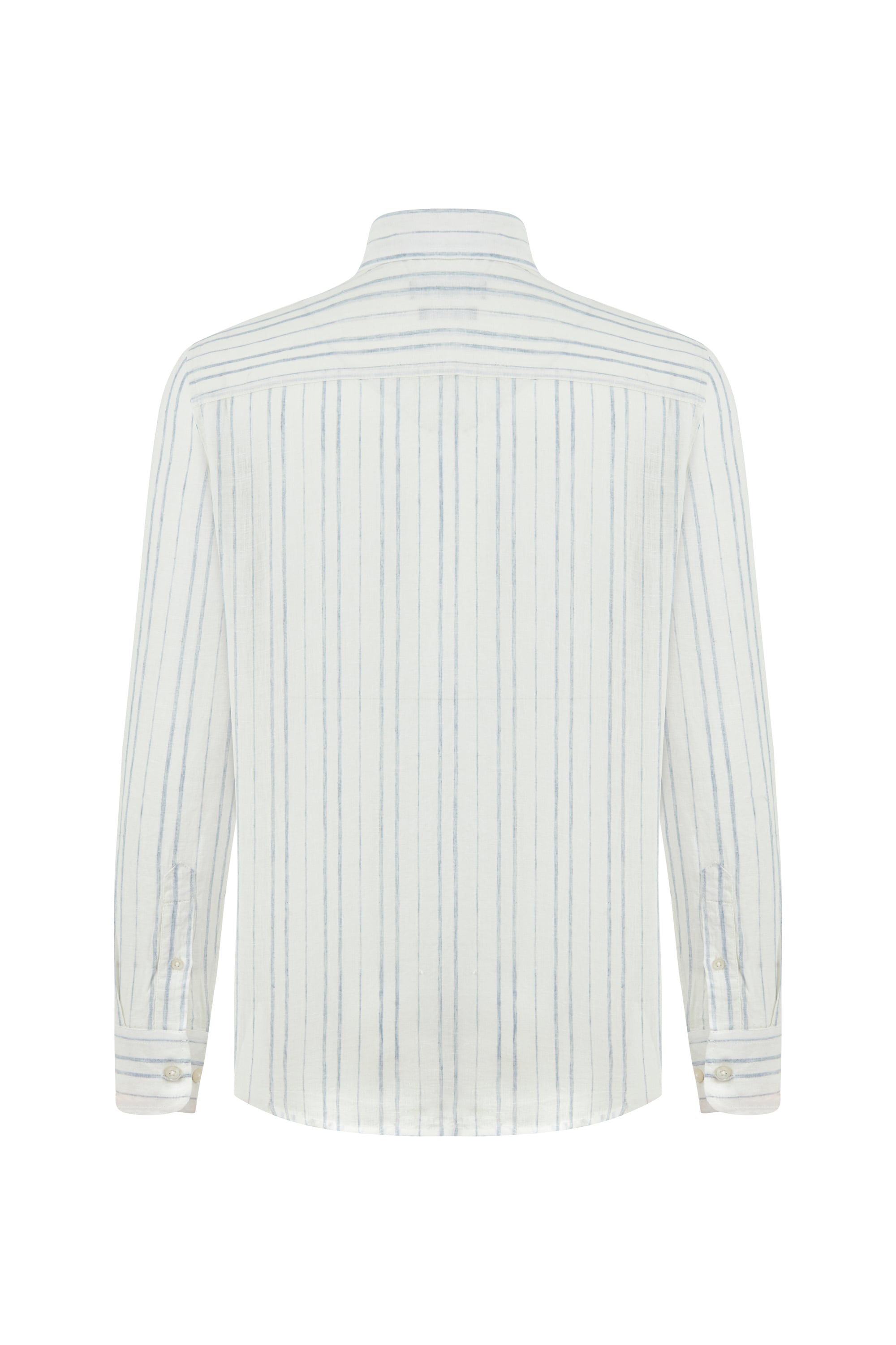 ÇİZGİLİ REGULAR FIT KETEN GÖMLEK