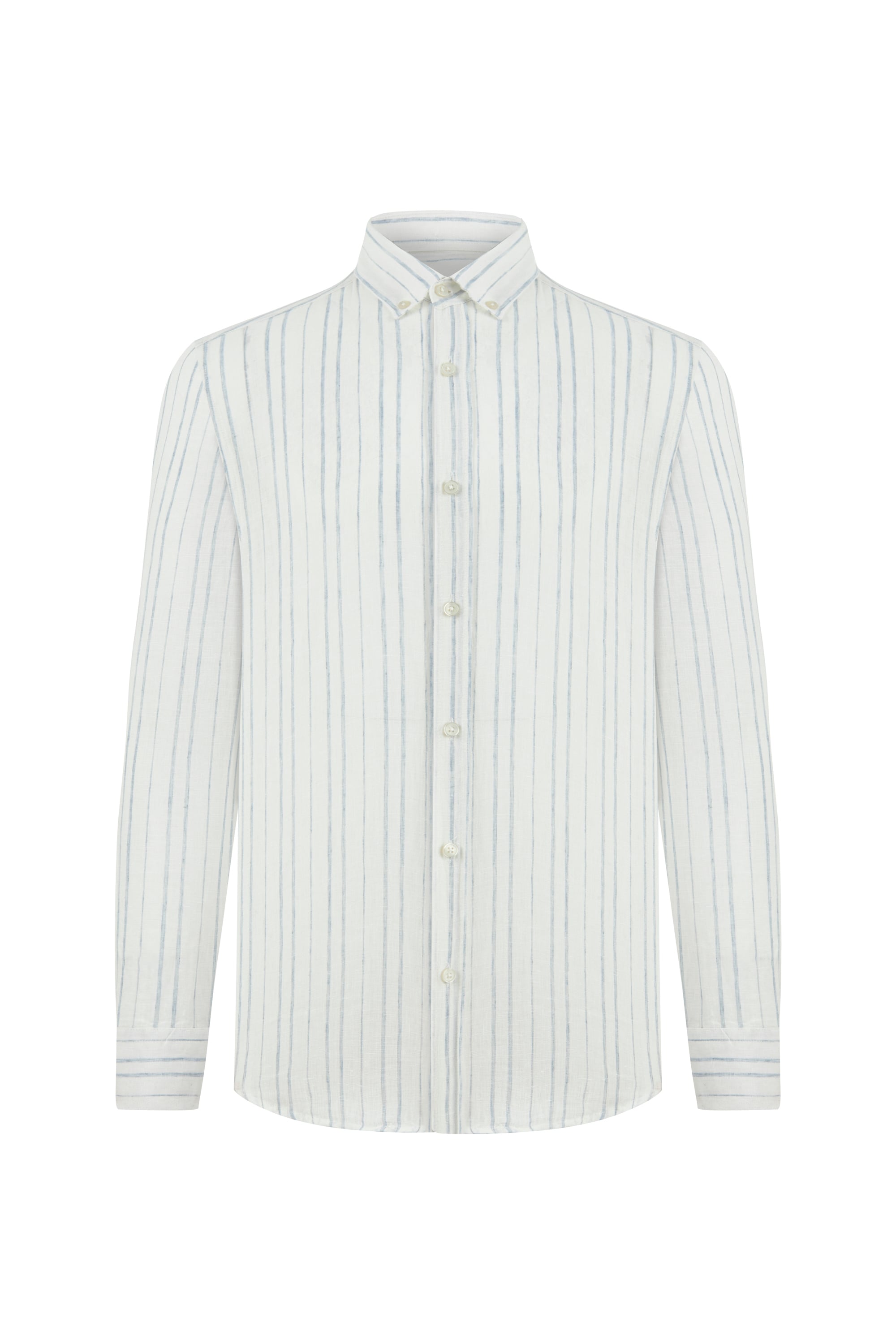 ÇİZGİLİ REGULAR FIT KETEN GÖMLEK