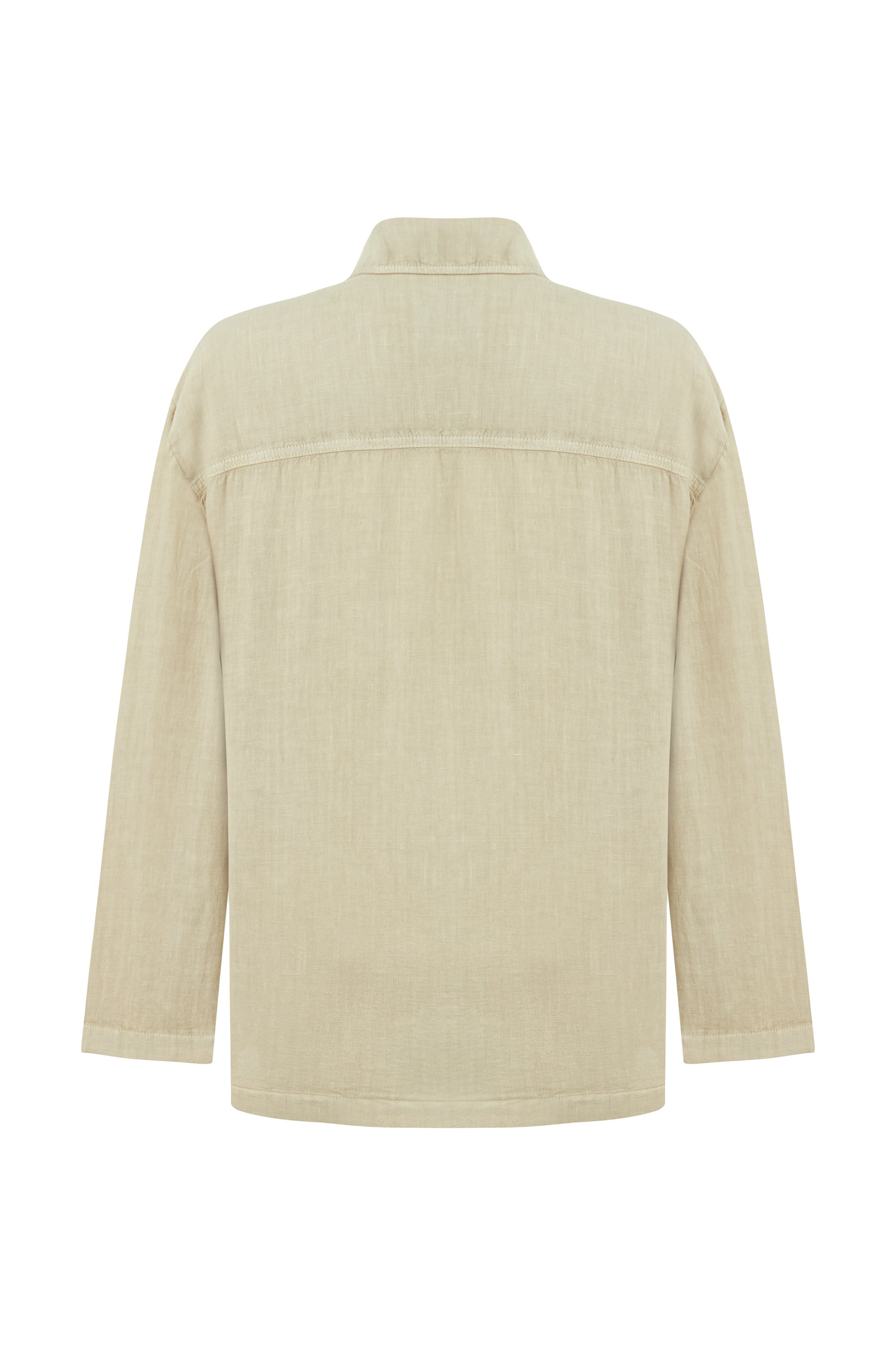 OVERSIZE CEPLİ KETEN CEKET