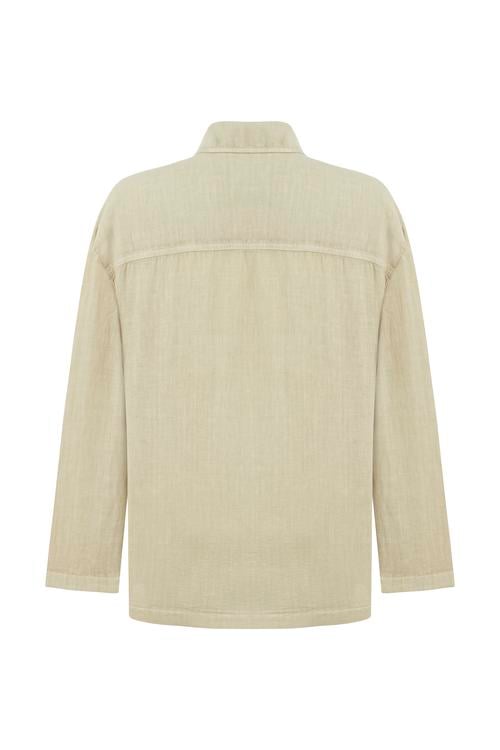  OVERSIZE CEPLİ KETEN CEKET