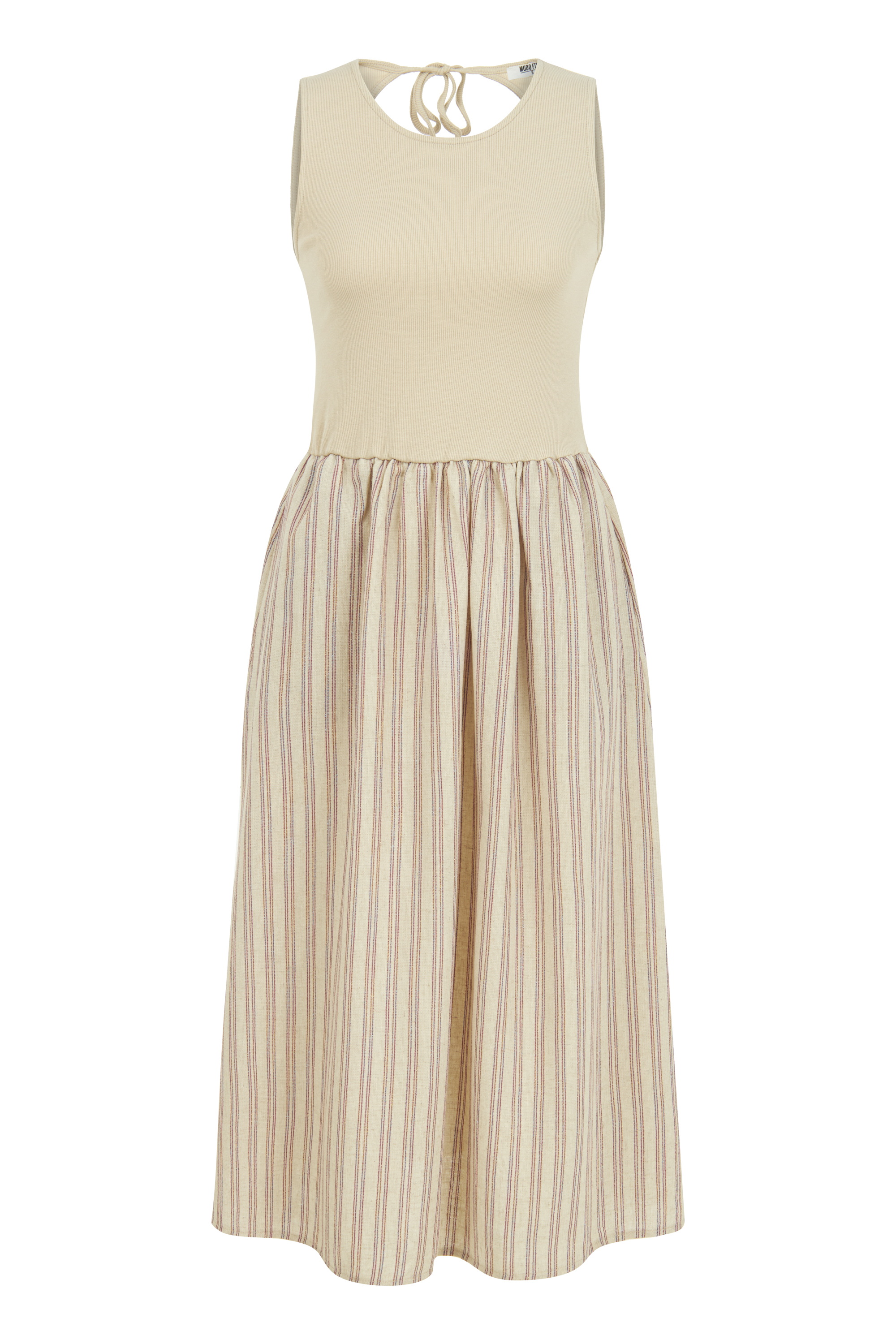 ÇİZGİLİ MİDİ ELBİSE