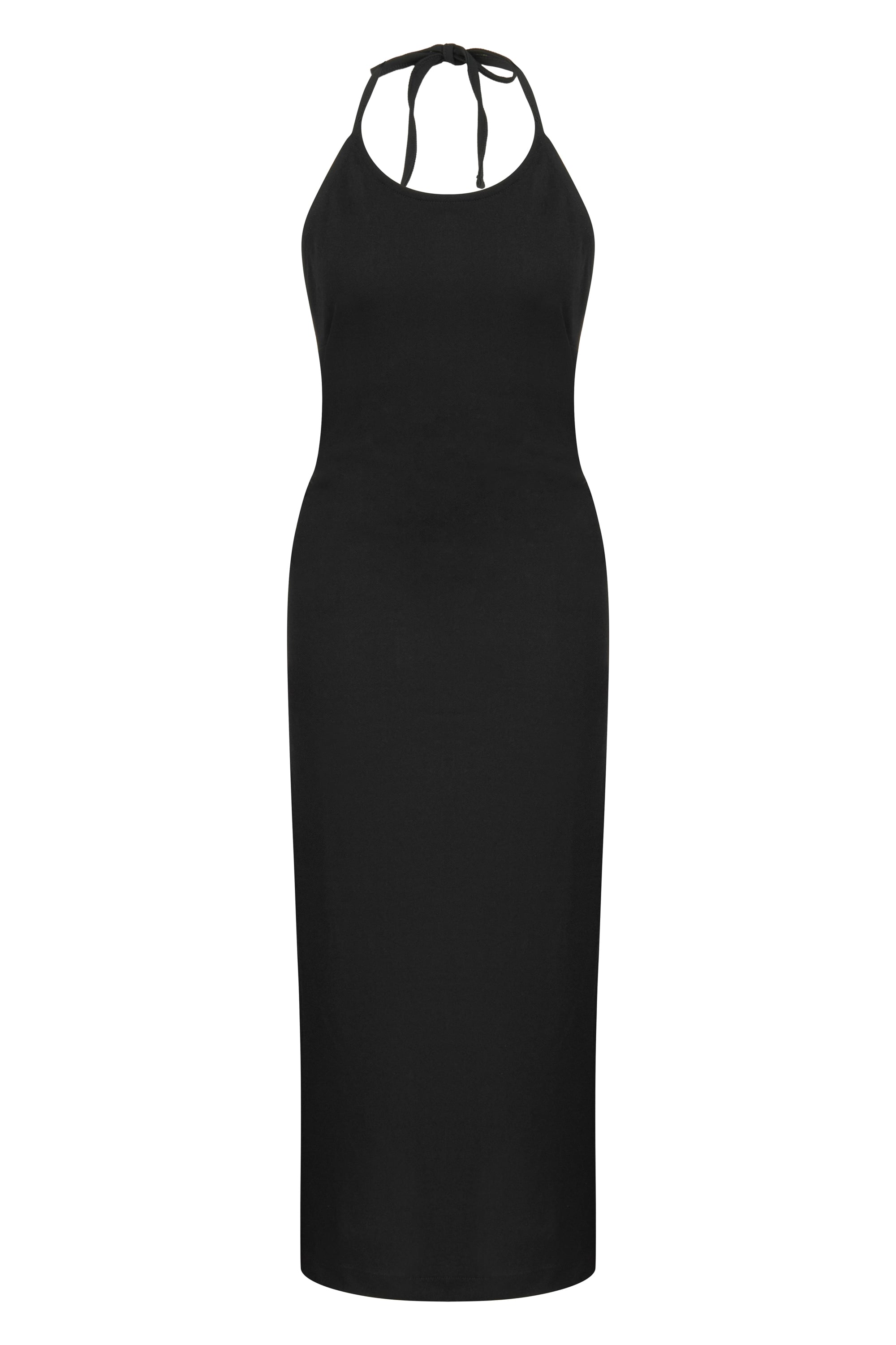 BOYUNDAN BAĞLAMALI MİDİ ELBİSE