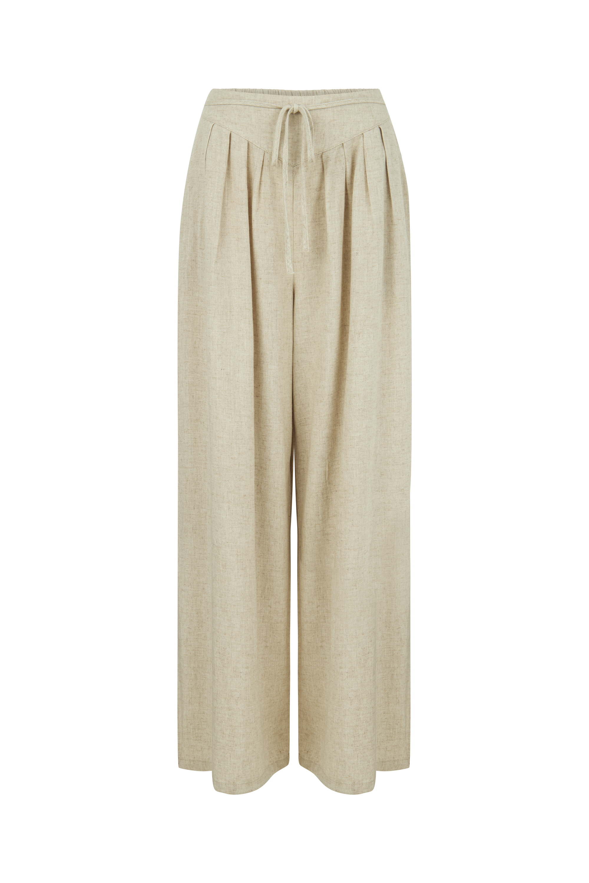 KETEN KARIŞIMLI BAĞLAMA DETAYLI PANTOLON