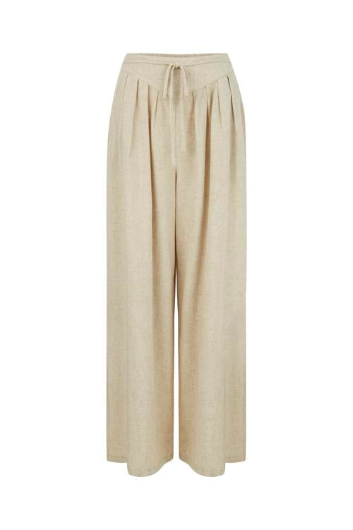  KETEN KARIŞIMLI BAĞLAMA DETAYLI PANTOLON