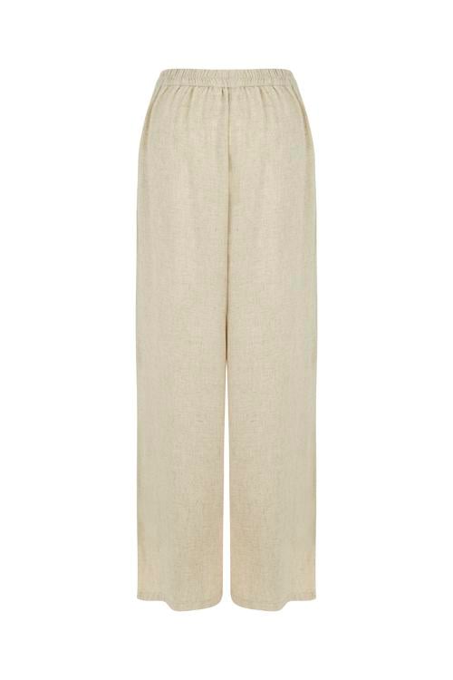  KETEN KARIŞIMLI BAĞLAMA DETAYLI PANTOLON